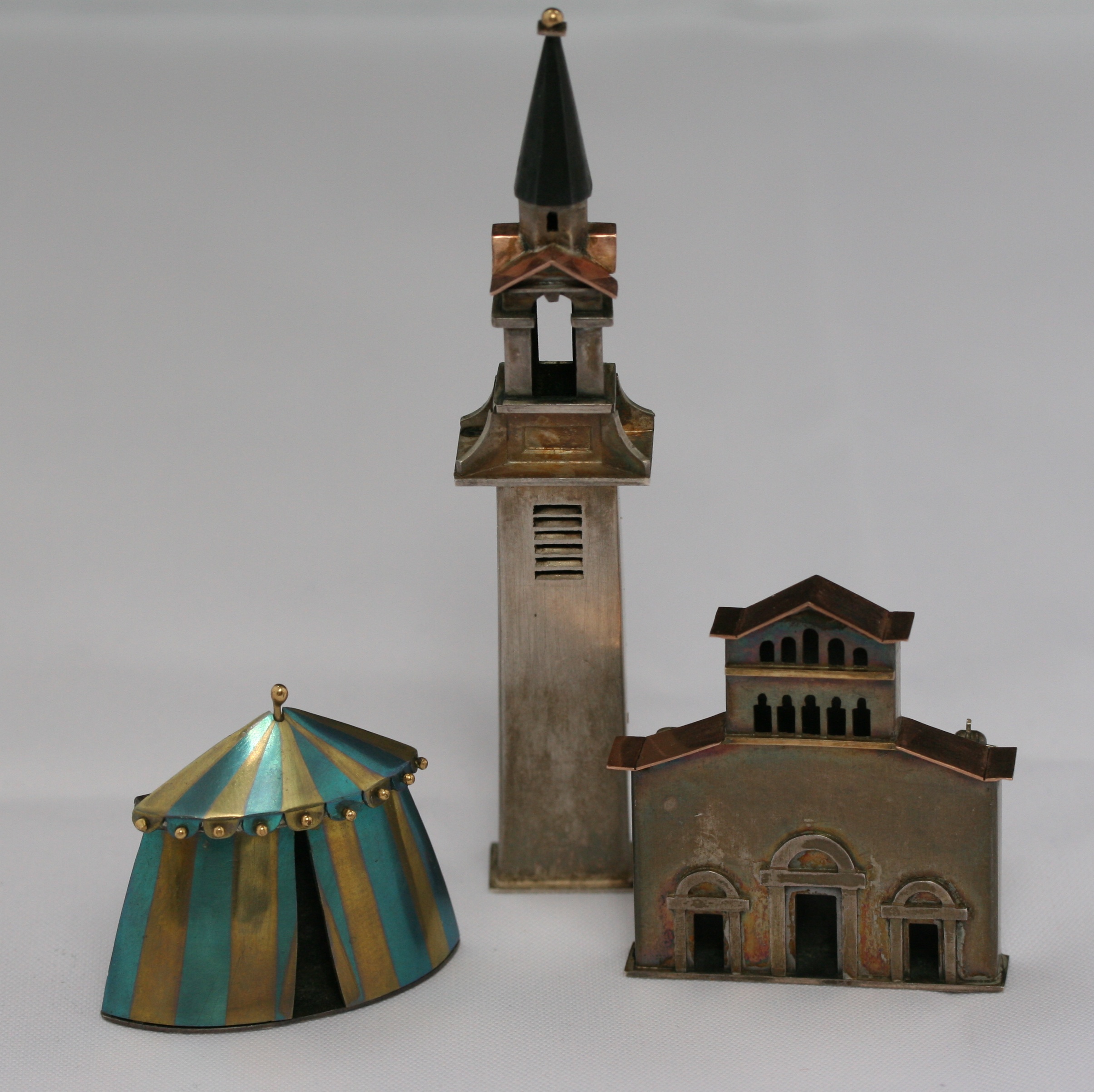 A group of contemporary silver brooches