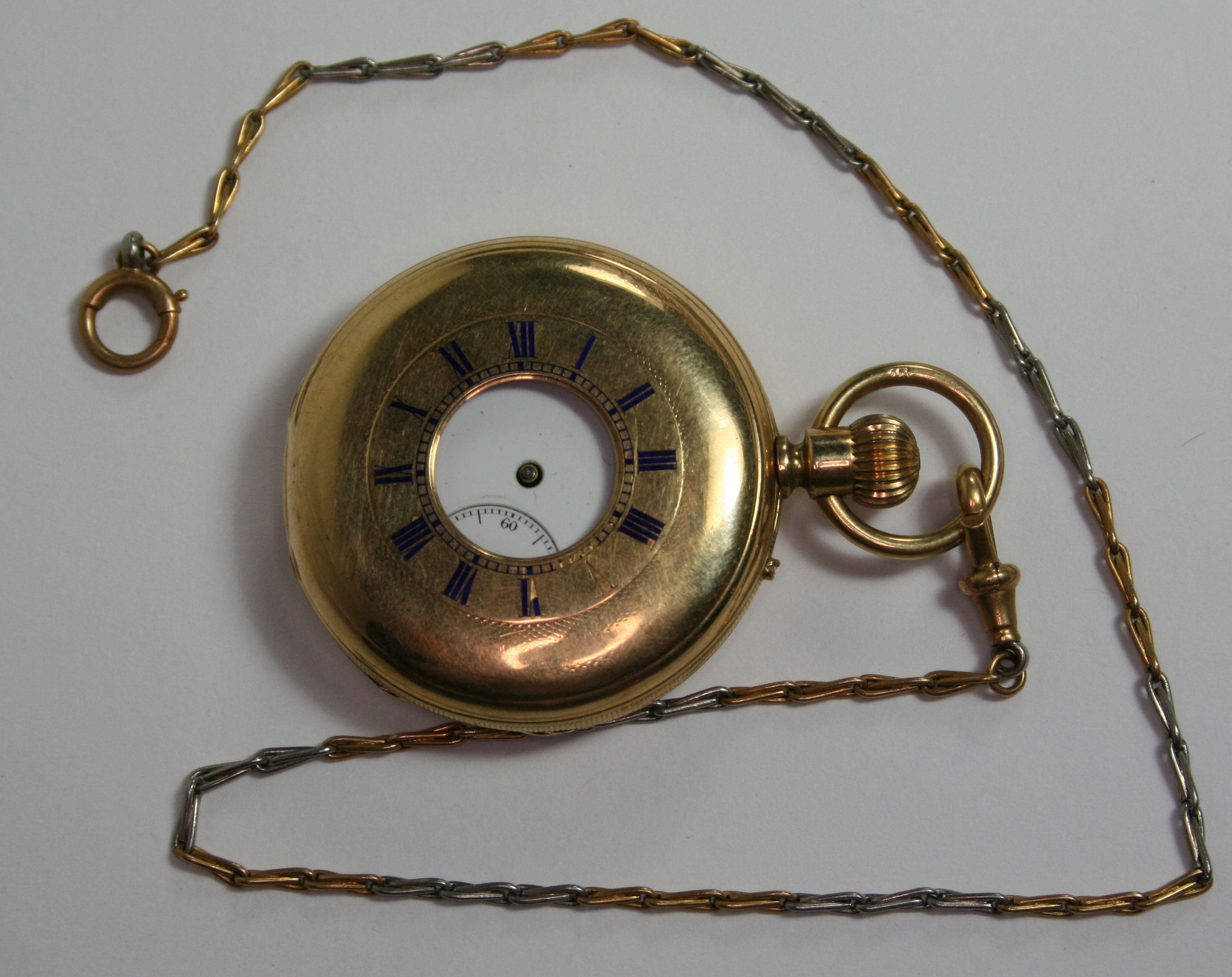 18CT GOLD KEYLESS WIND POCKET WATCH