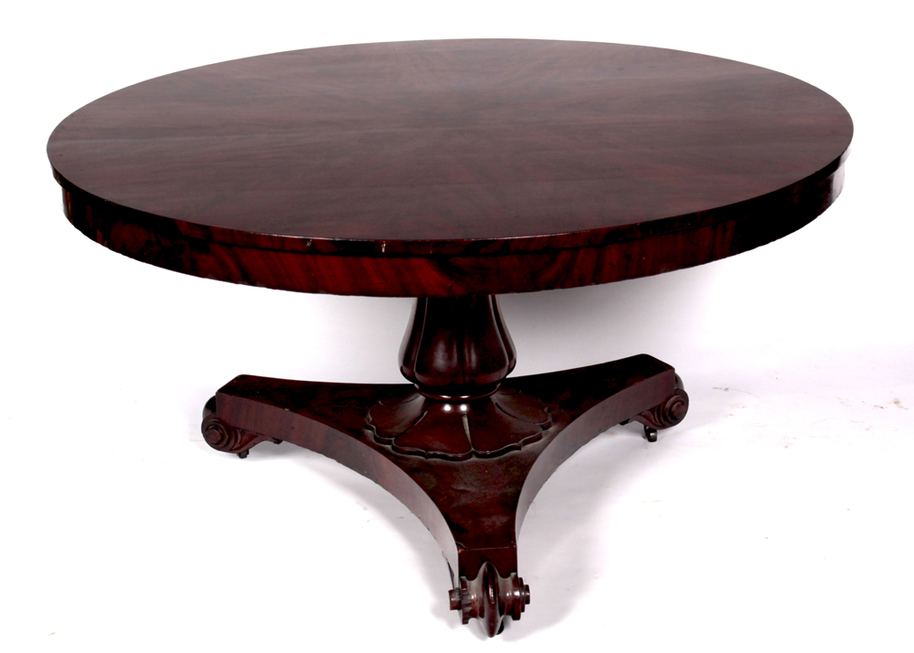 An early 19th century mahogany breakfast table