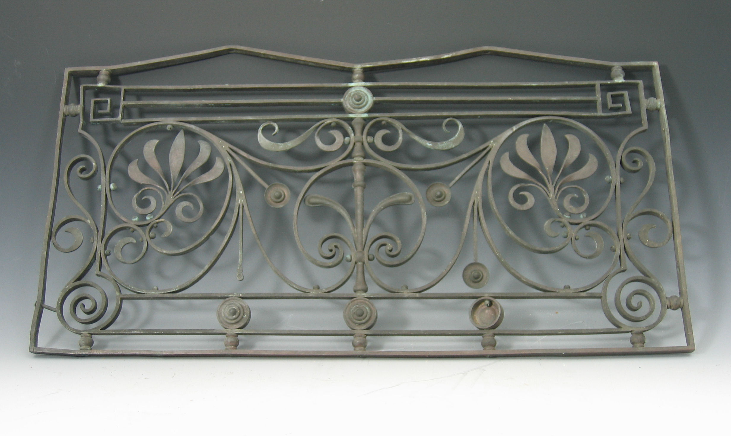 A 1920s bronze balcony screen,