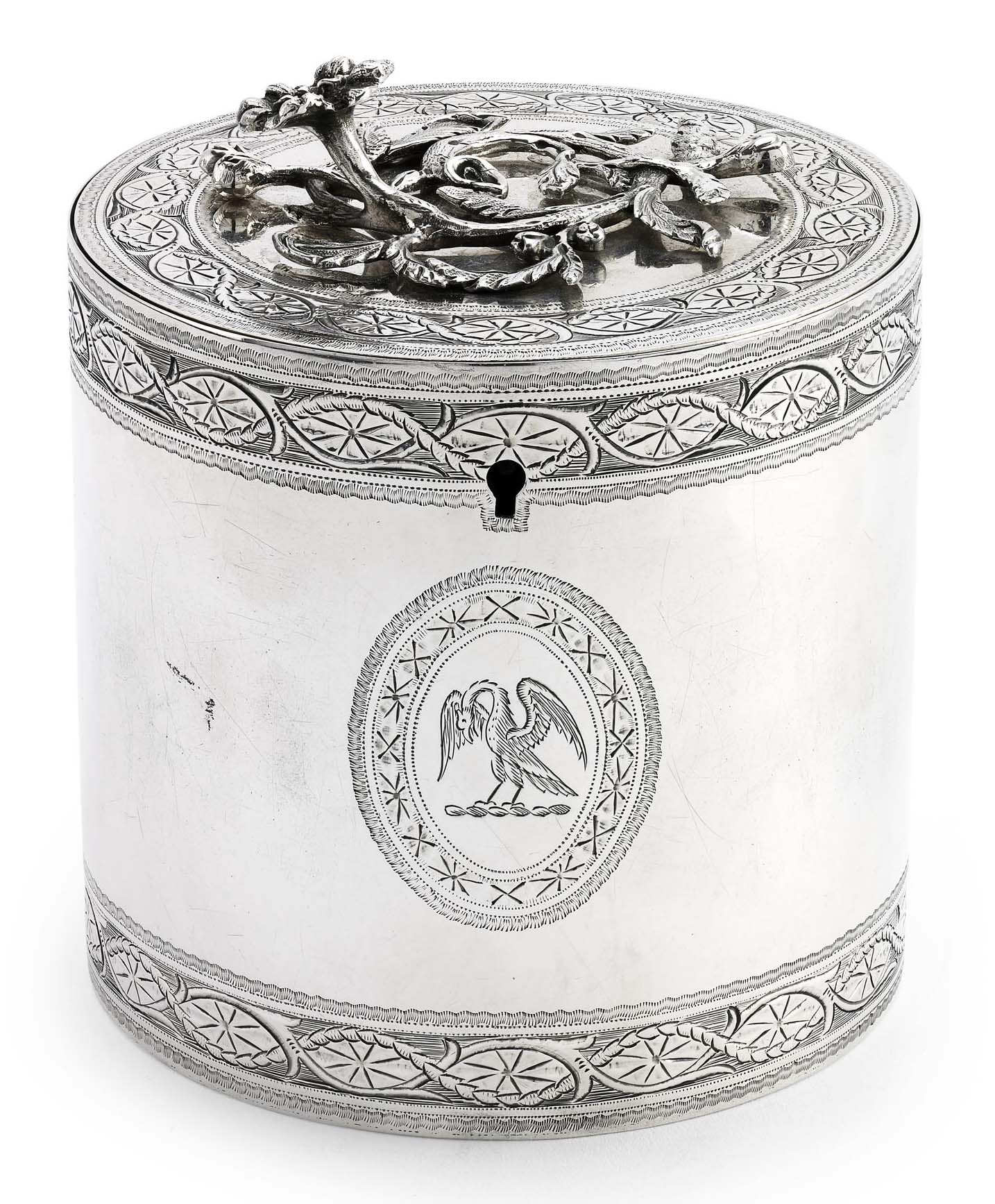 A George III silver tea caddy