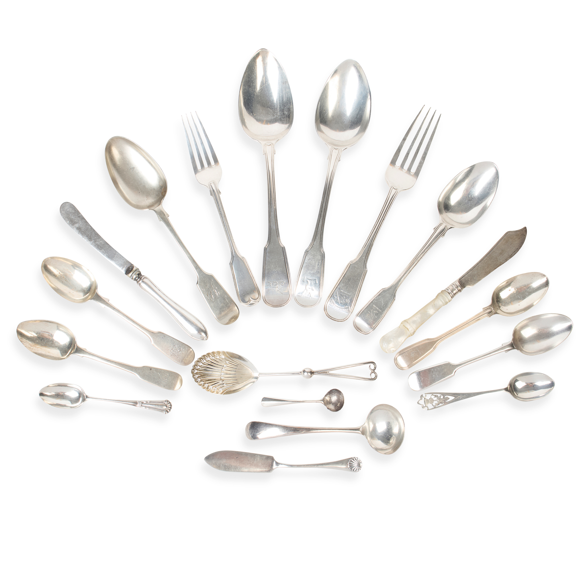 A MATCHED COLLECTION OF FIDDLE AND THREAD PATTERN FLATWARE