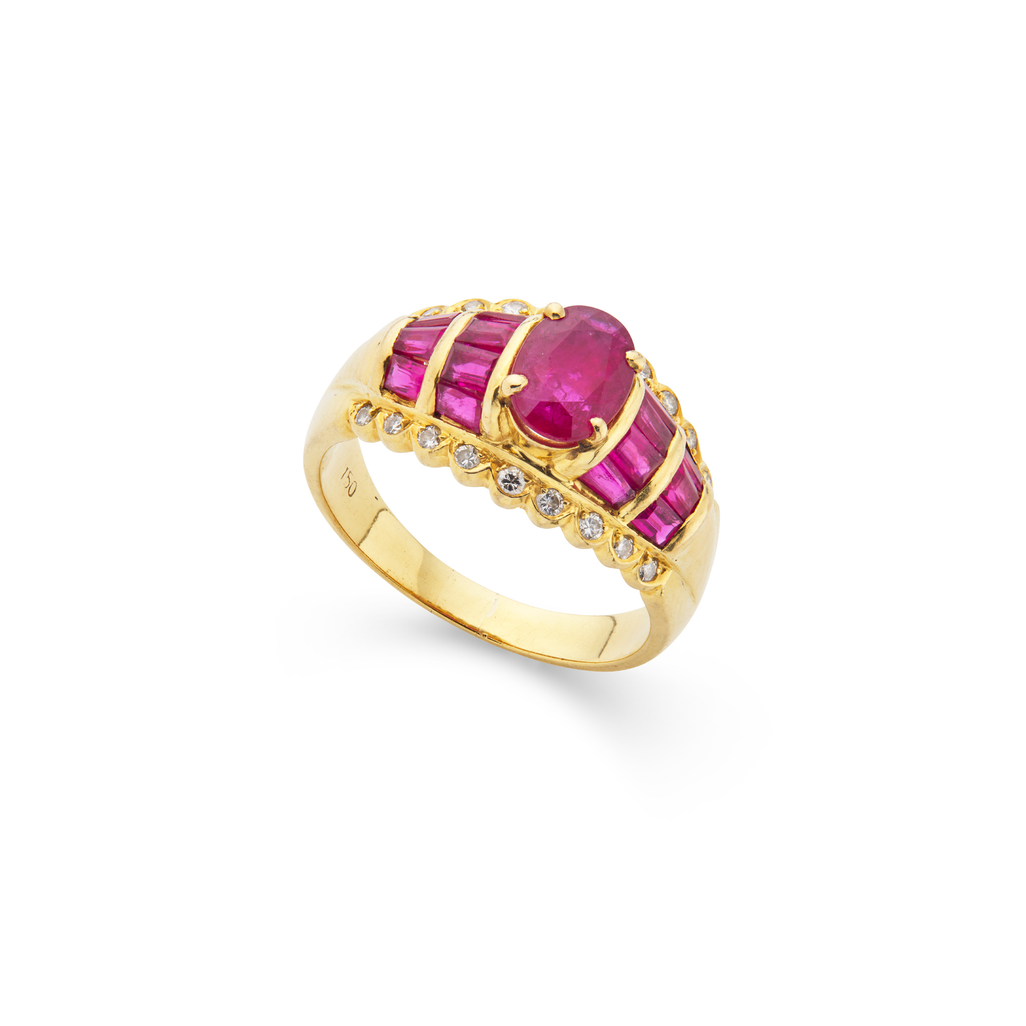 A ruby and diamond dress ring