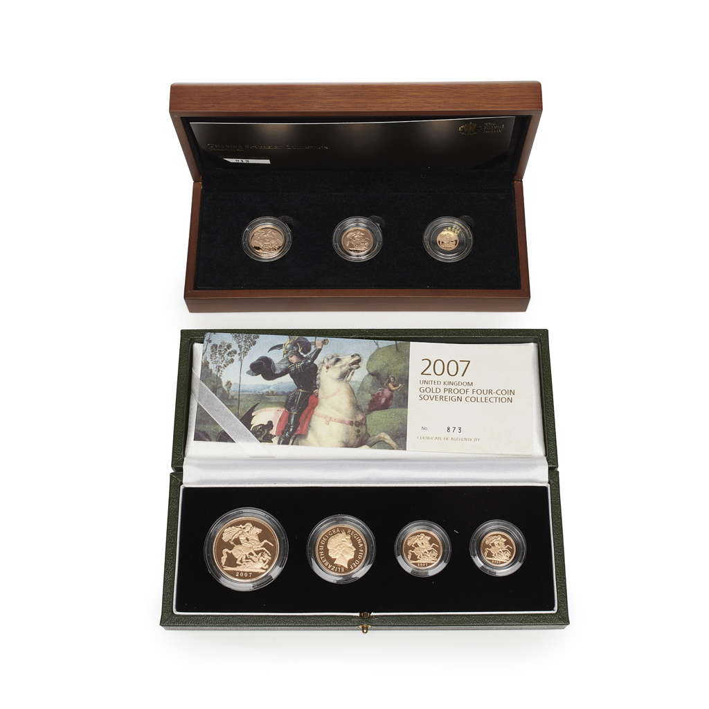 U.K. - Two cased gold proof sovereign sets