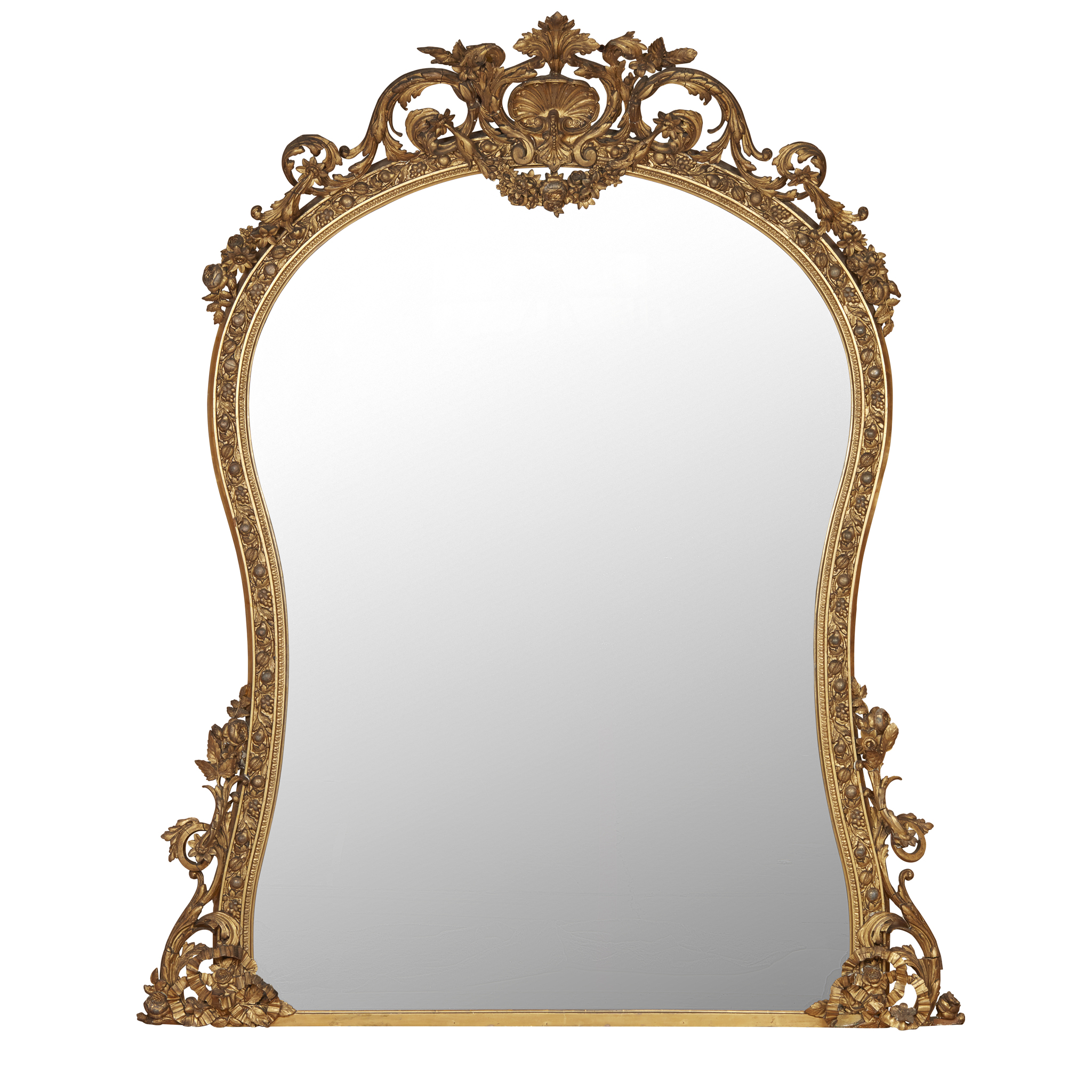 LARGE GEORGE IV GILTWOOD OVERMANTEL MIRROR