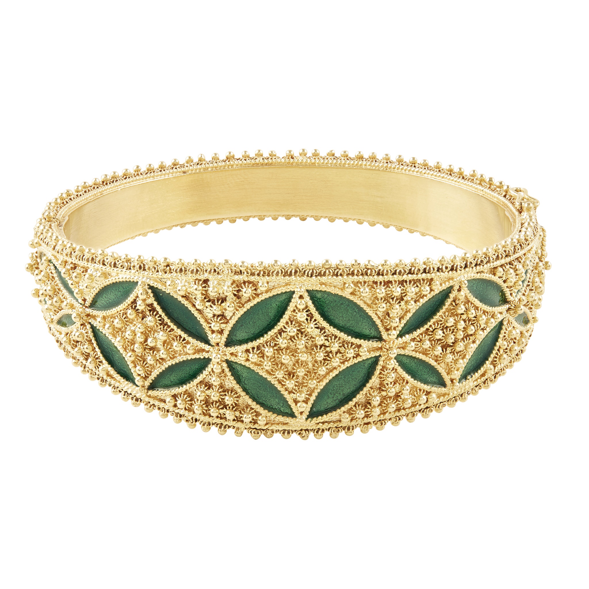 An 18ct gold and enamel bangle