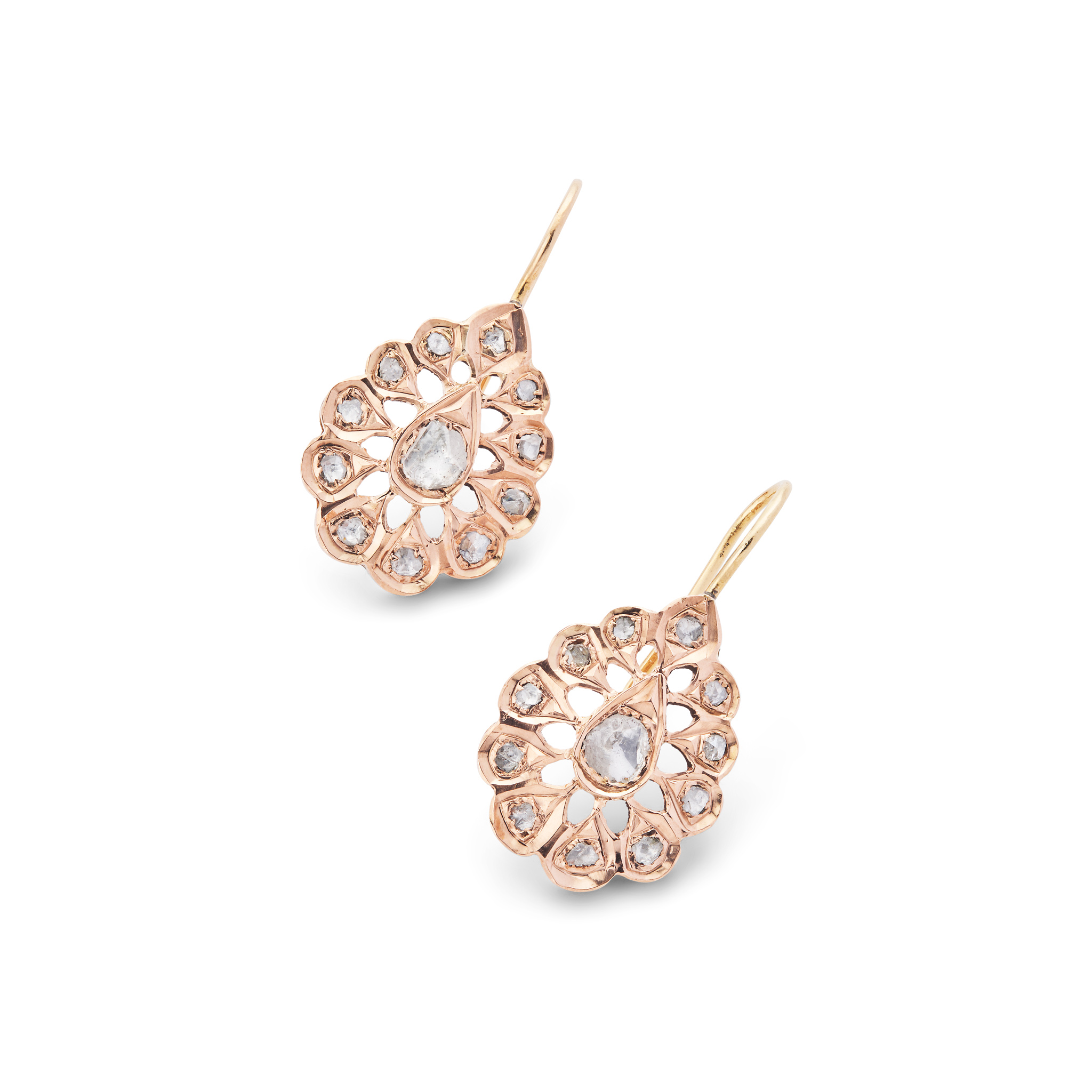 A pair of diamond earrings