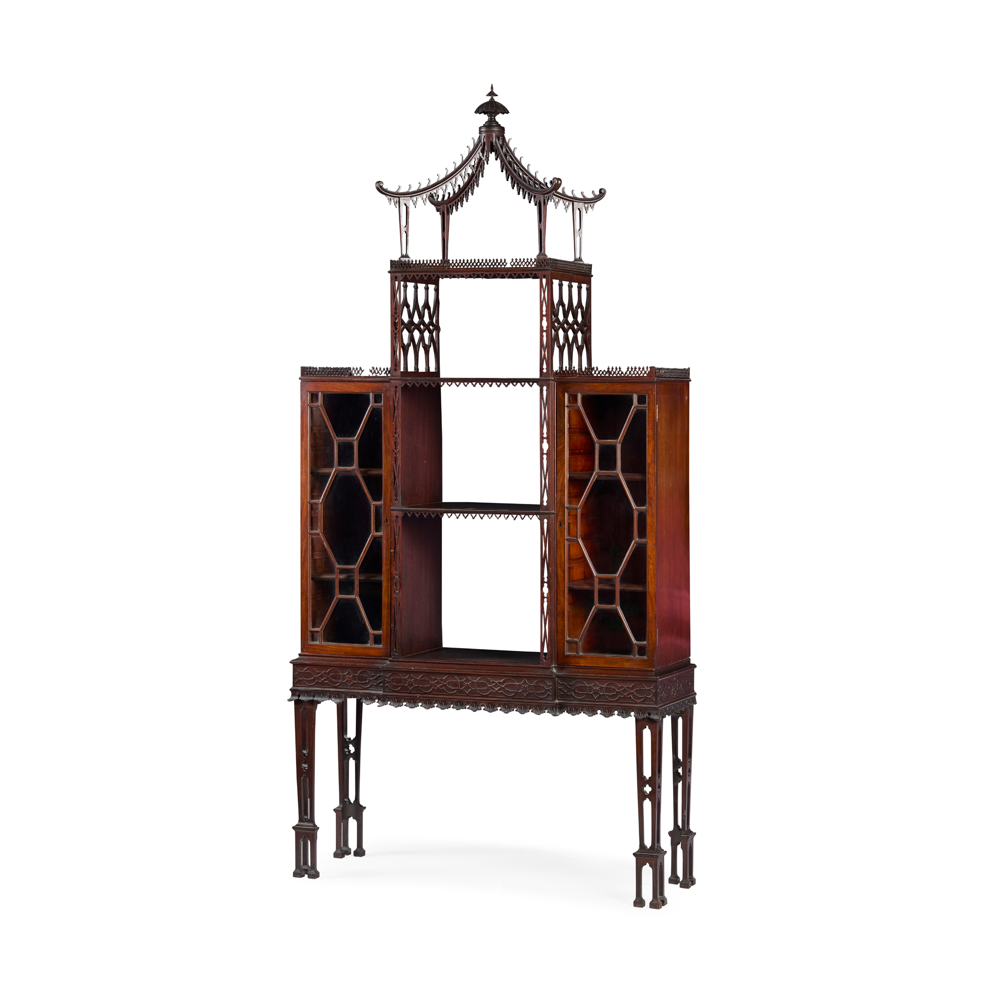 GEORGE III STYLE MAHOGANY CHINA DISPLAY CABINET