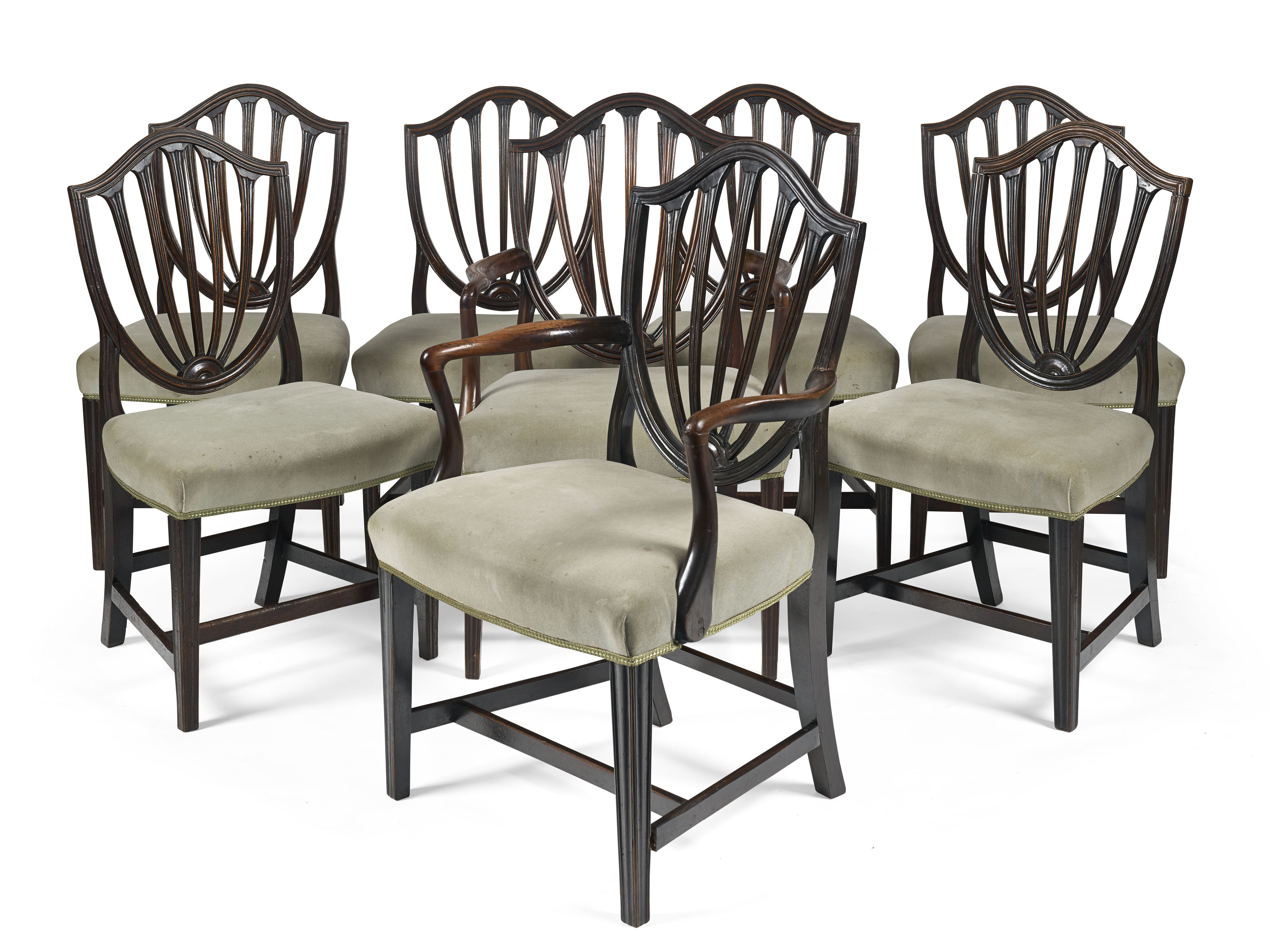 SET OF EIGHT GEORGE III MAHOGANY DINING CHAIRS