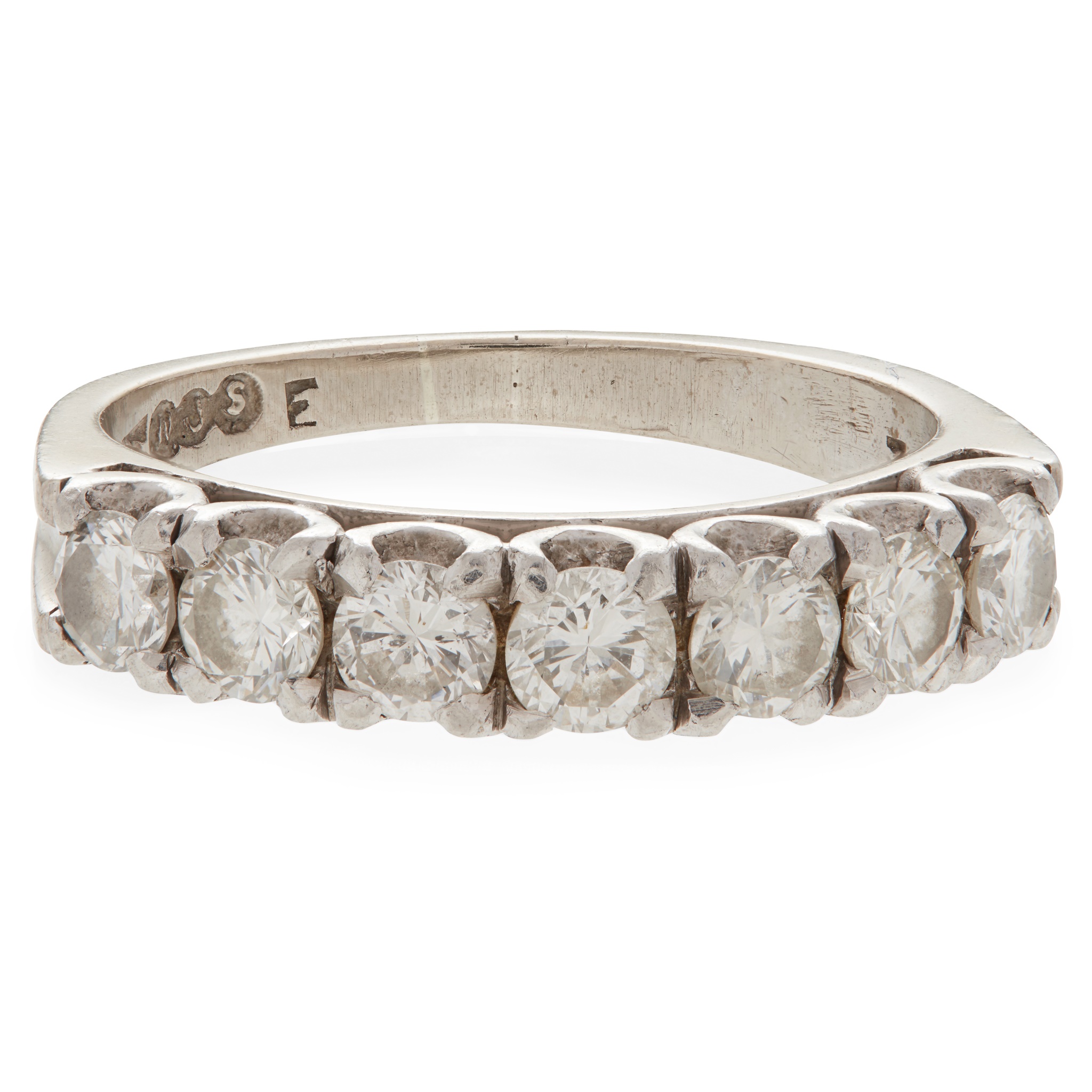 A diamond set half eternity ring