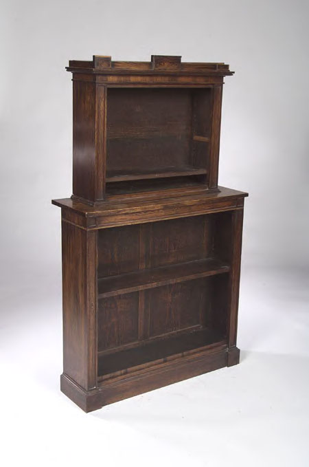 A Regency simulated rosewood open bookcase,