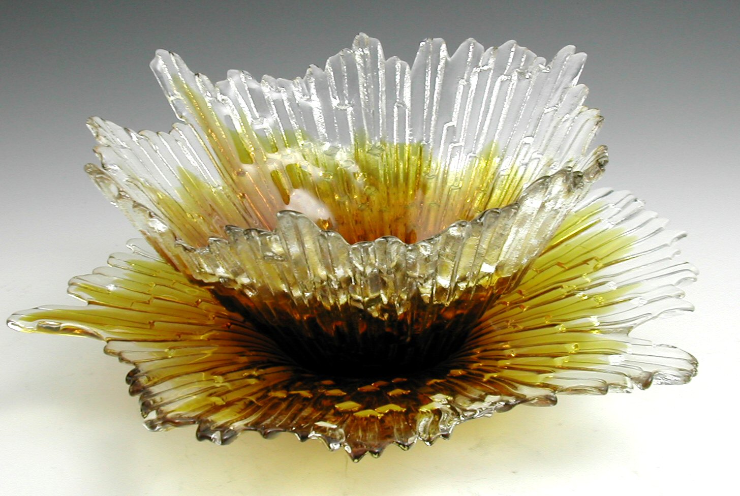 A Tauno Wirkkala glass bowl and stand,