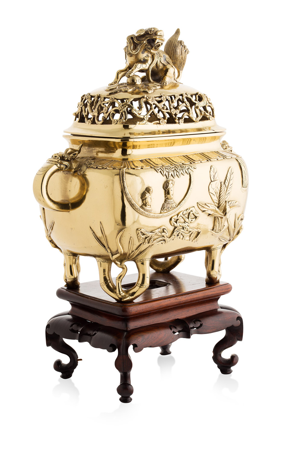 LARGE GILT BRONZE CENSER