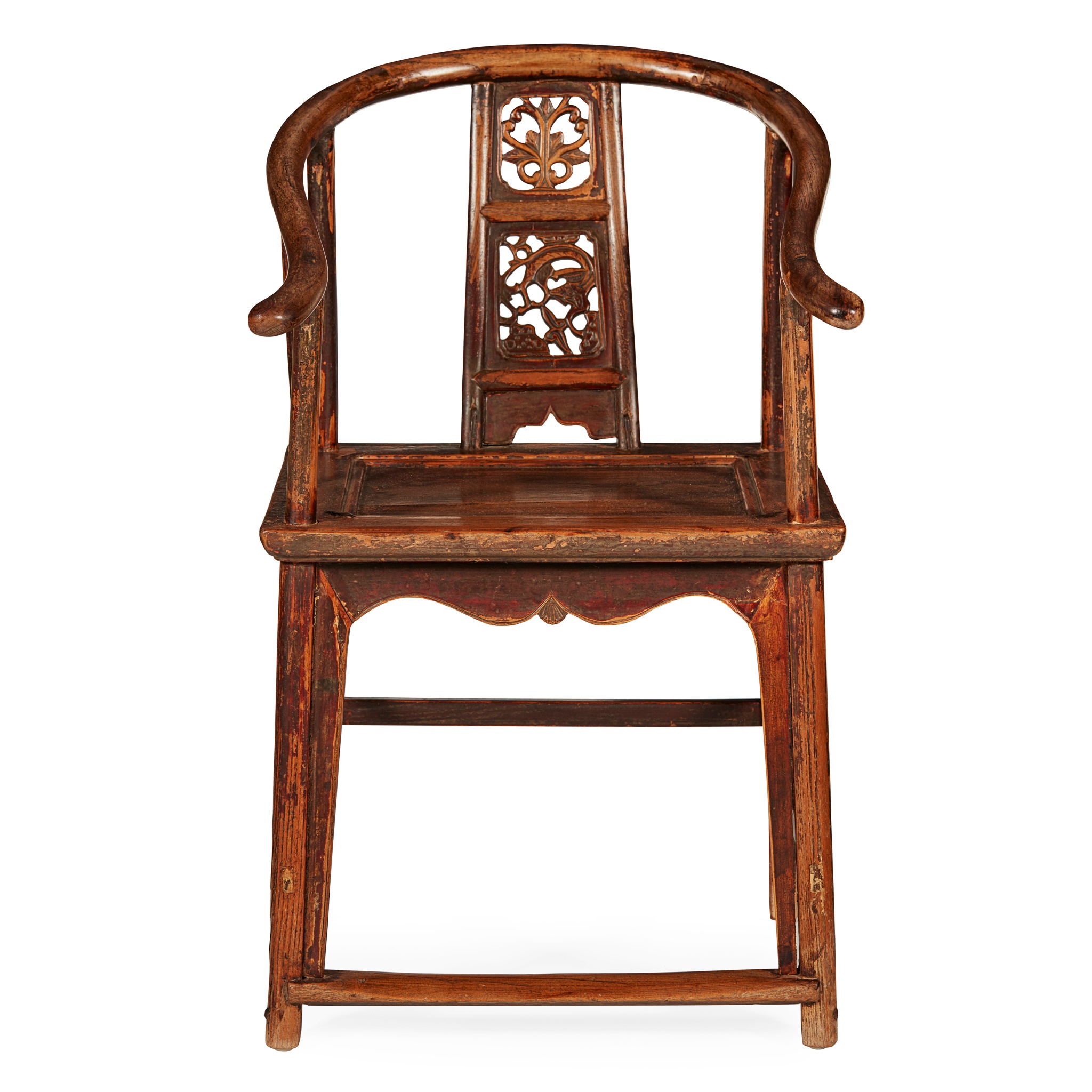 CHINESE ELM HORSESHOE ARMCHAIR