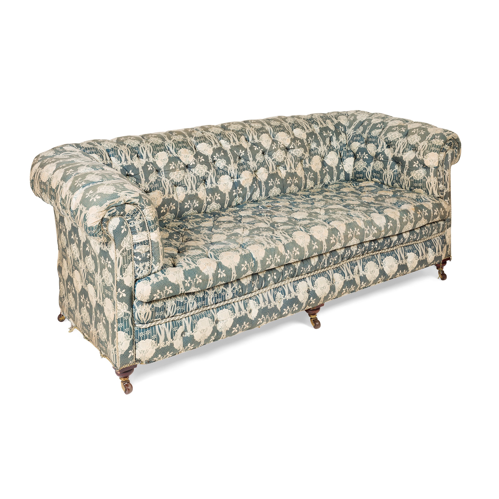 LATE VICTORIAN UPHOLSTERED CHESTERFIELD SOFA