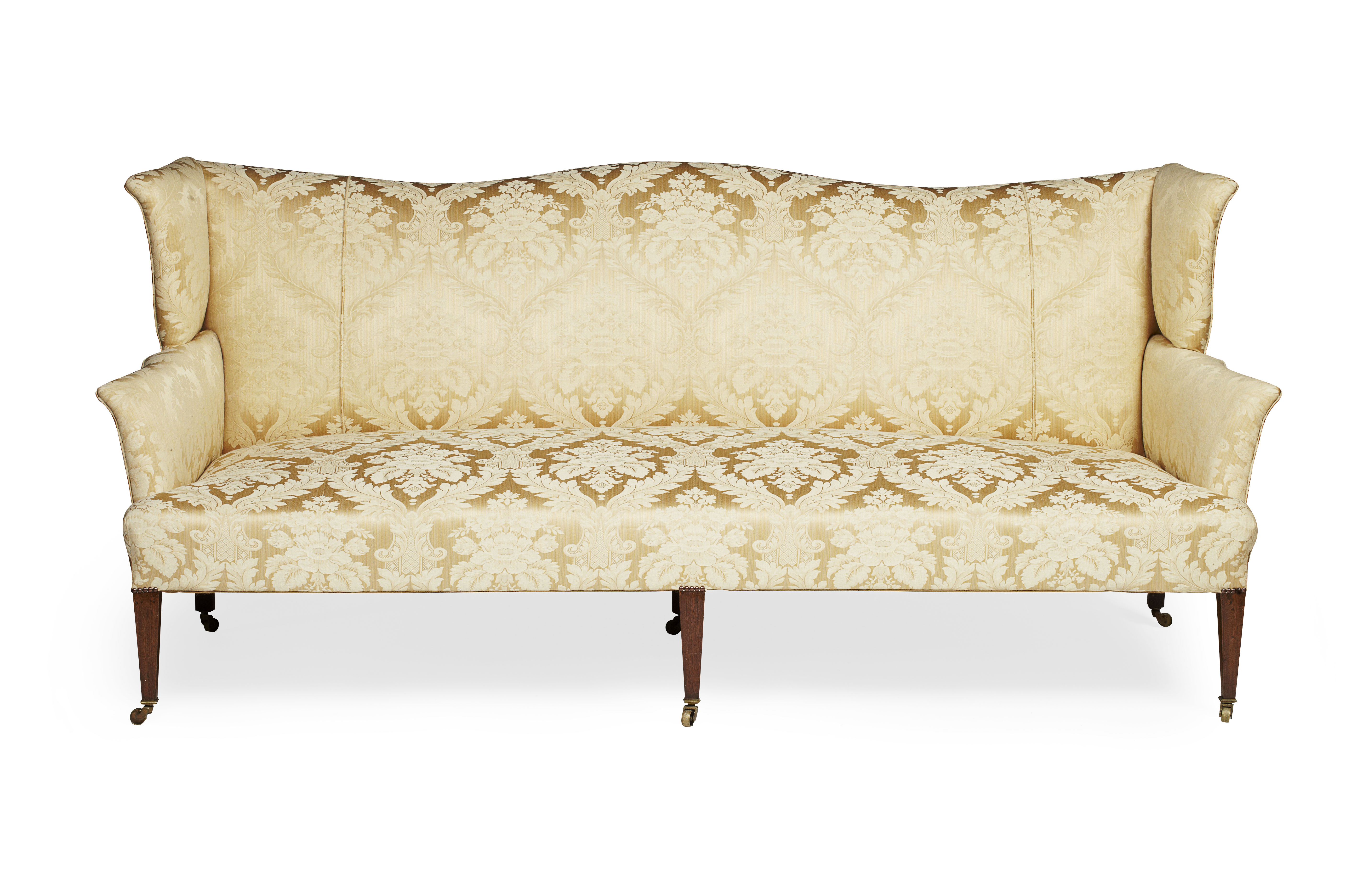 LARGE GEORGE III STYLE WING BACK SOFA