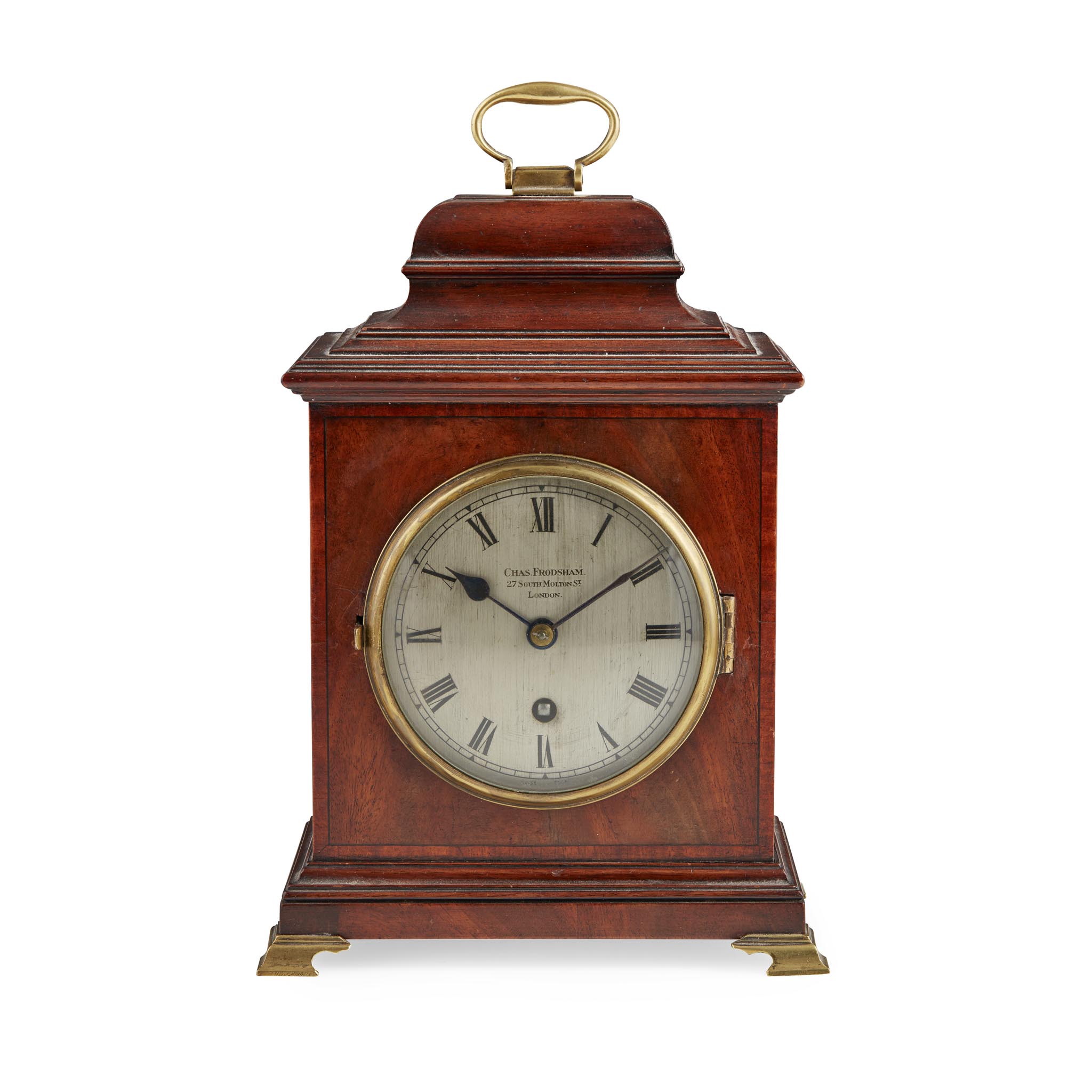 GEORGIAN STYLE MAHOGANY BRACKET CLOCK, CHARLES FRODSHAM, LONDON