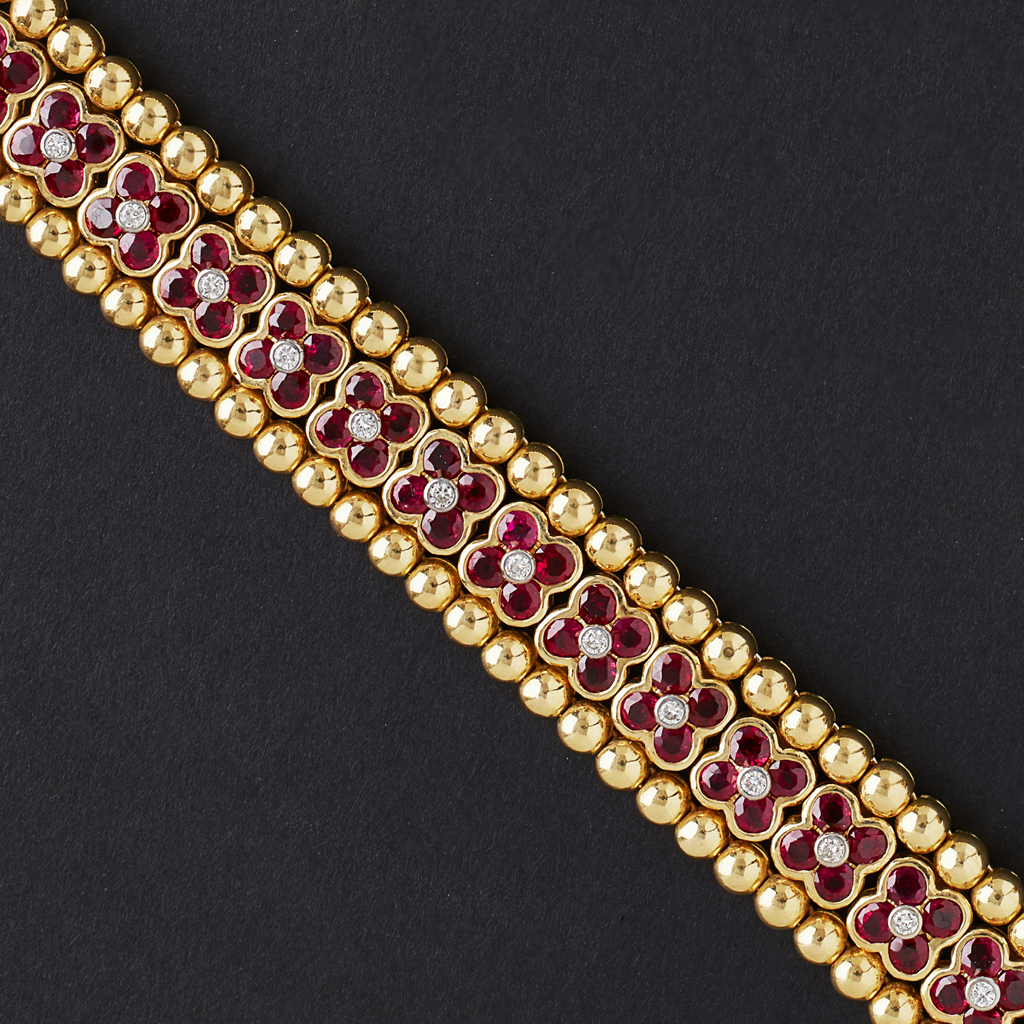 MOUAWAD - A ruby and diamond set bracelet
