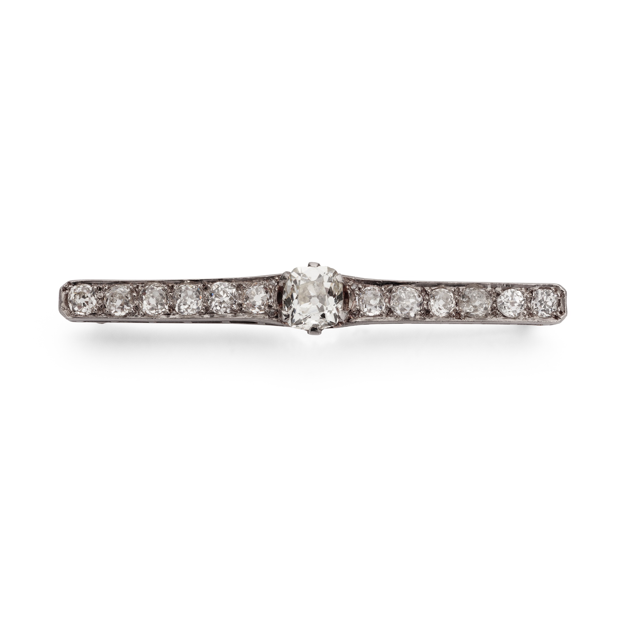 An early 20th century diamond bar brooch