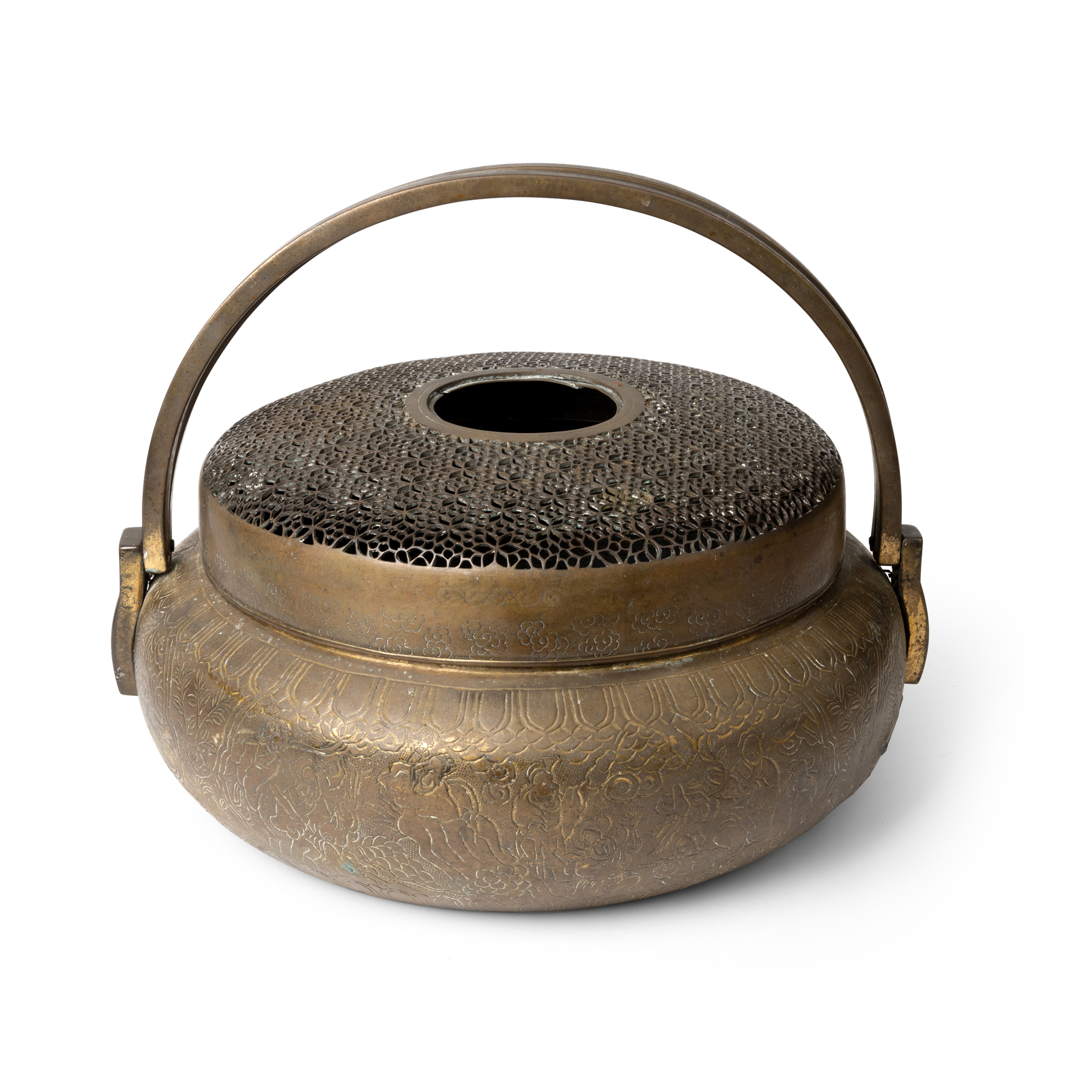 LARGE CHINESE BRONZE FOOT WARMER
