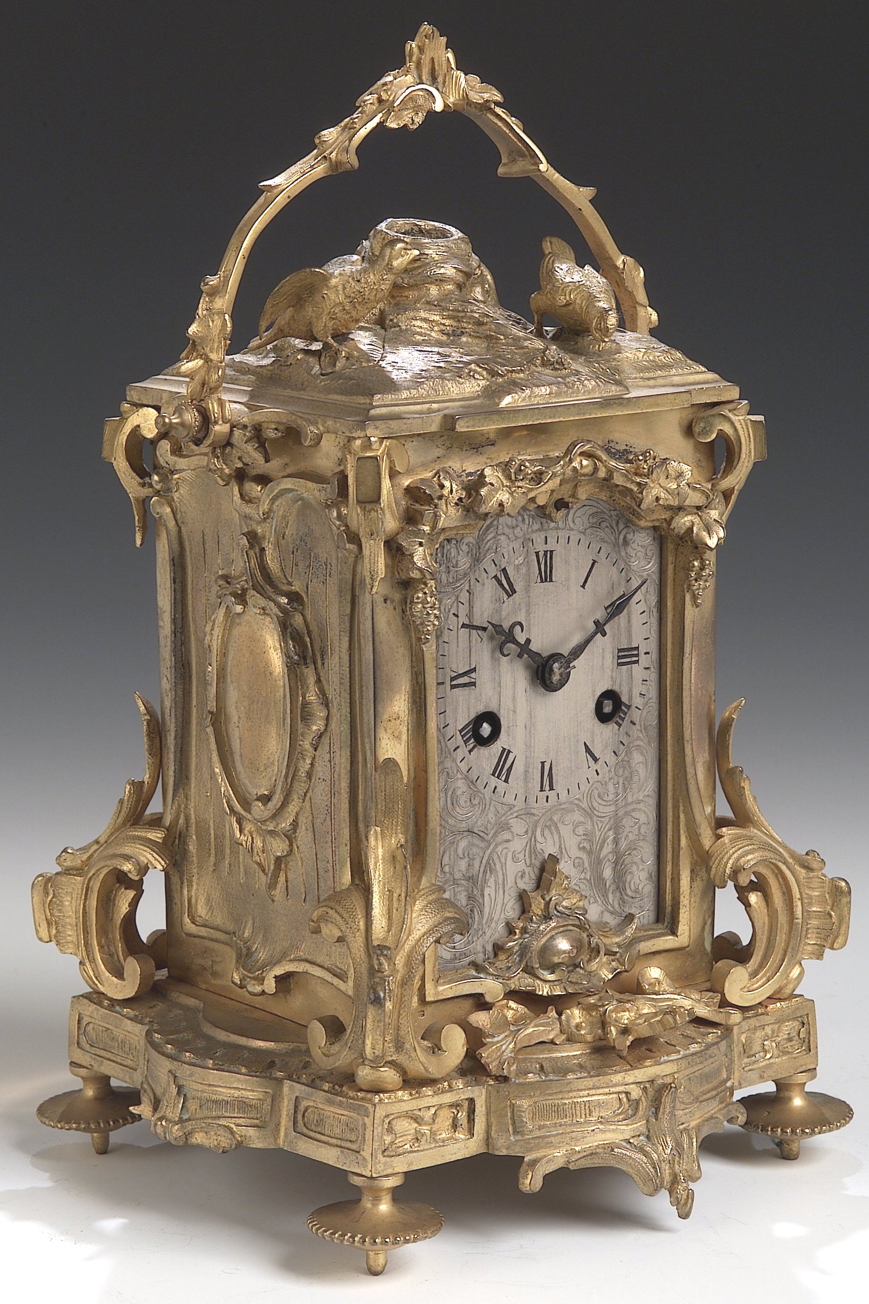 A 19th century French gilt brass carriage clock