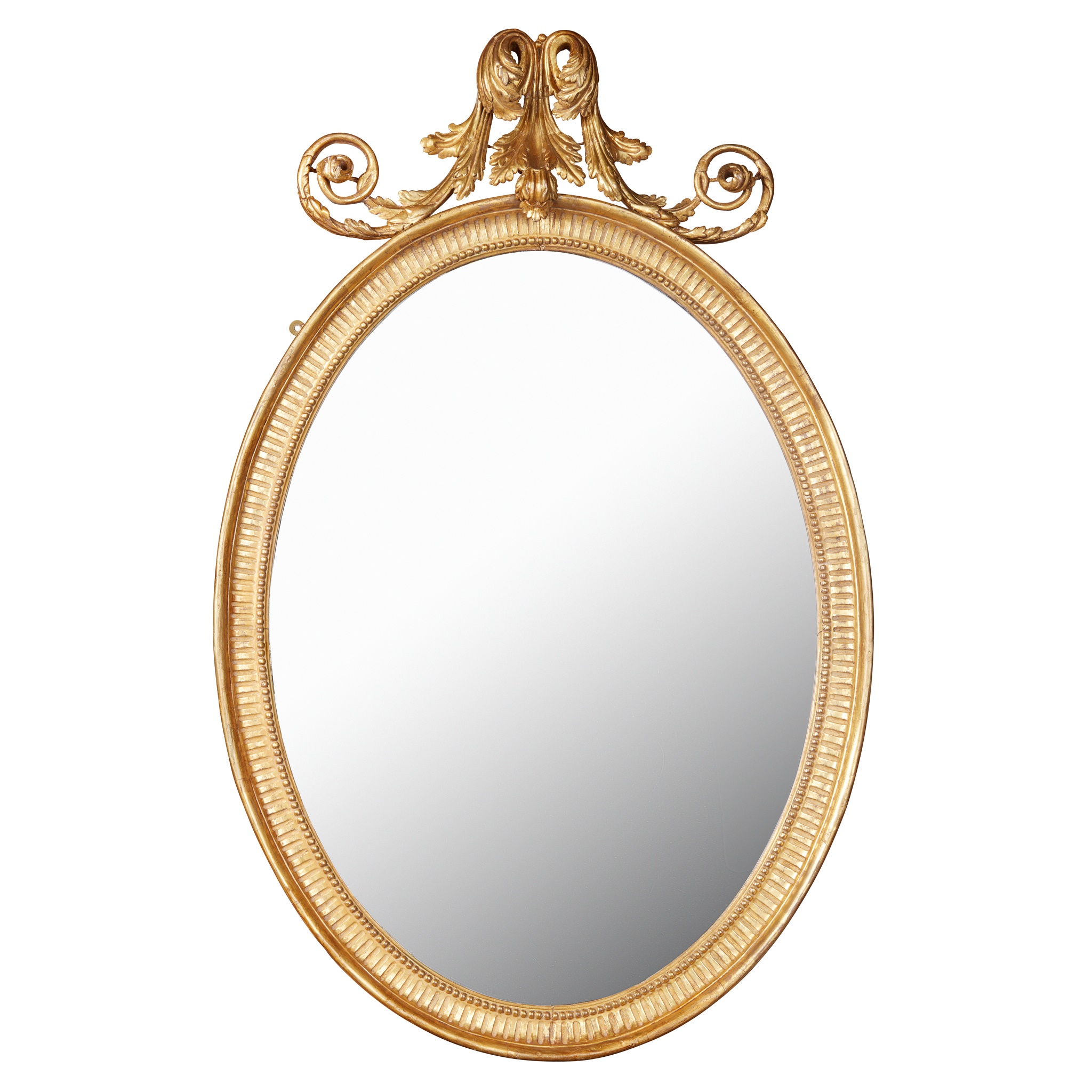 GEORGE III GILTWOOD OVAL MIRROR