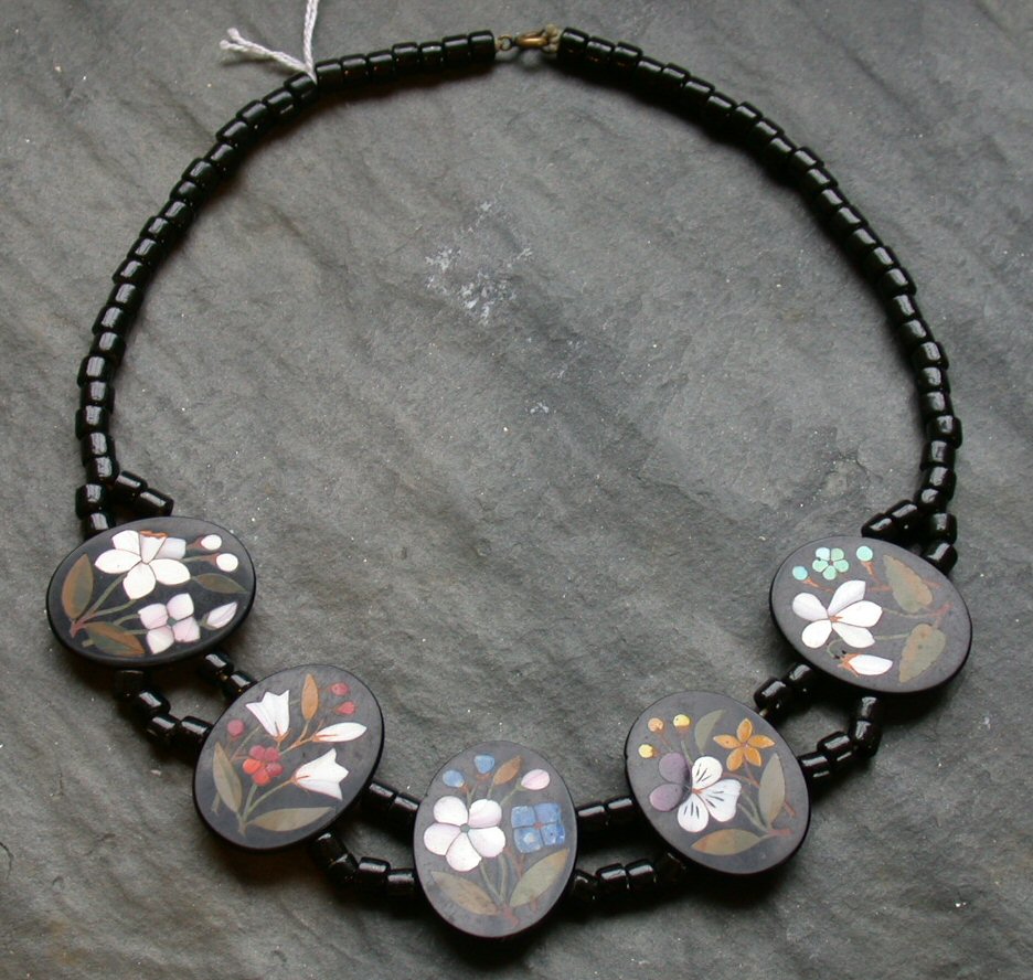 A Victorian pietra dura necklace,