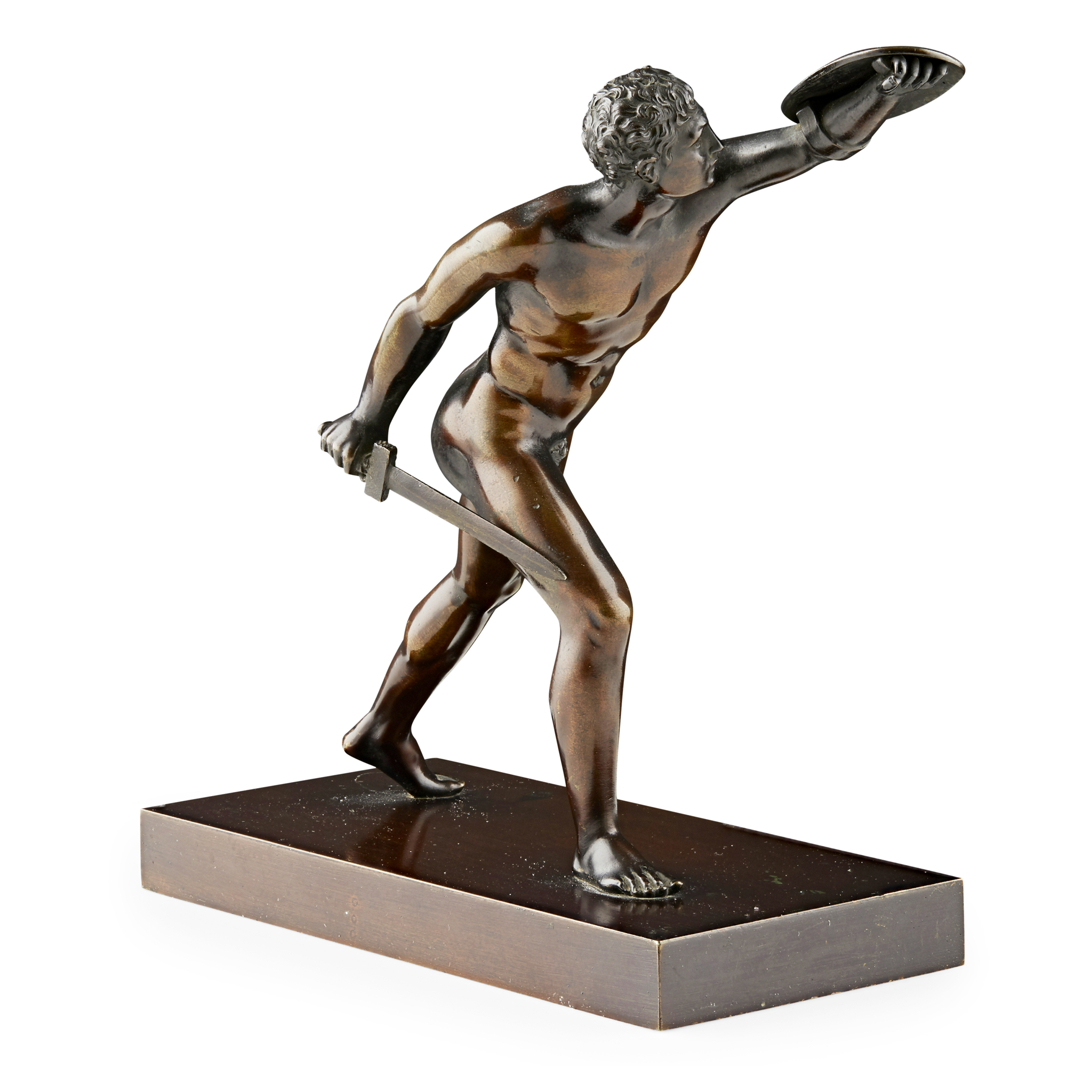 AFTER THE ANTIQUE, BRONZE FIGURE OF THE BORGHESE GLADIATOR