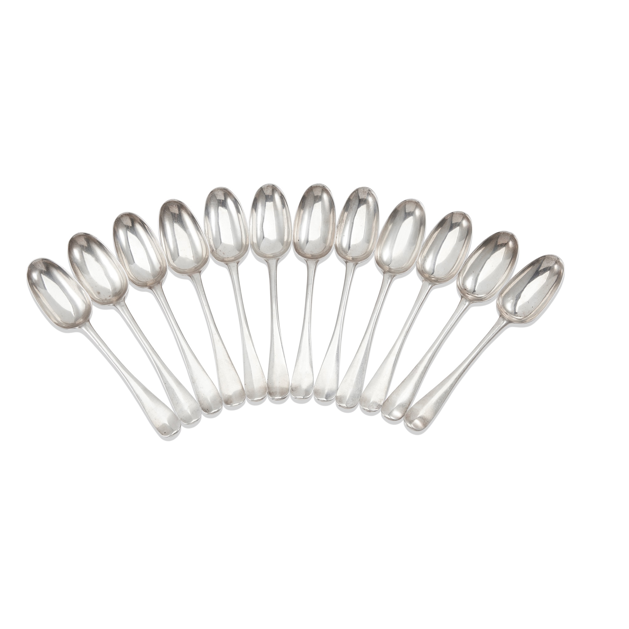 A SET OF TWELVE GEORGE II TABLESPOONS