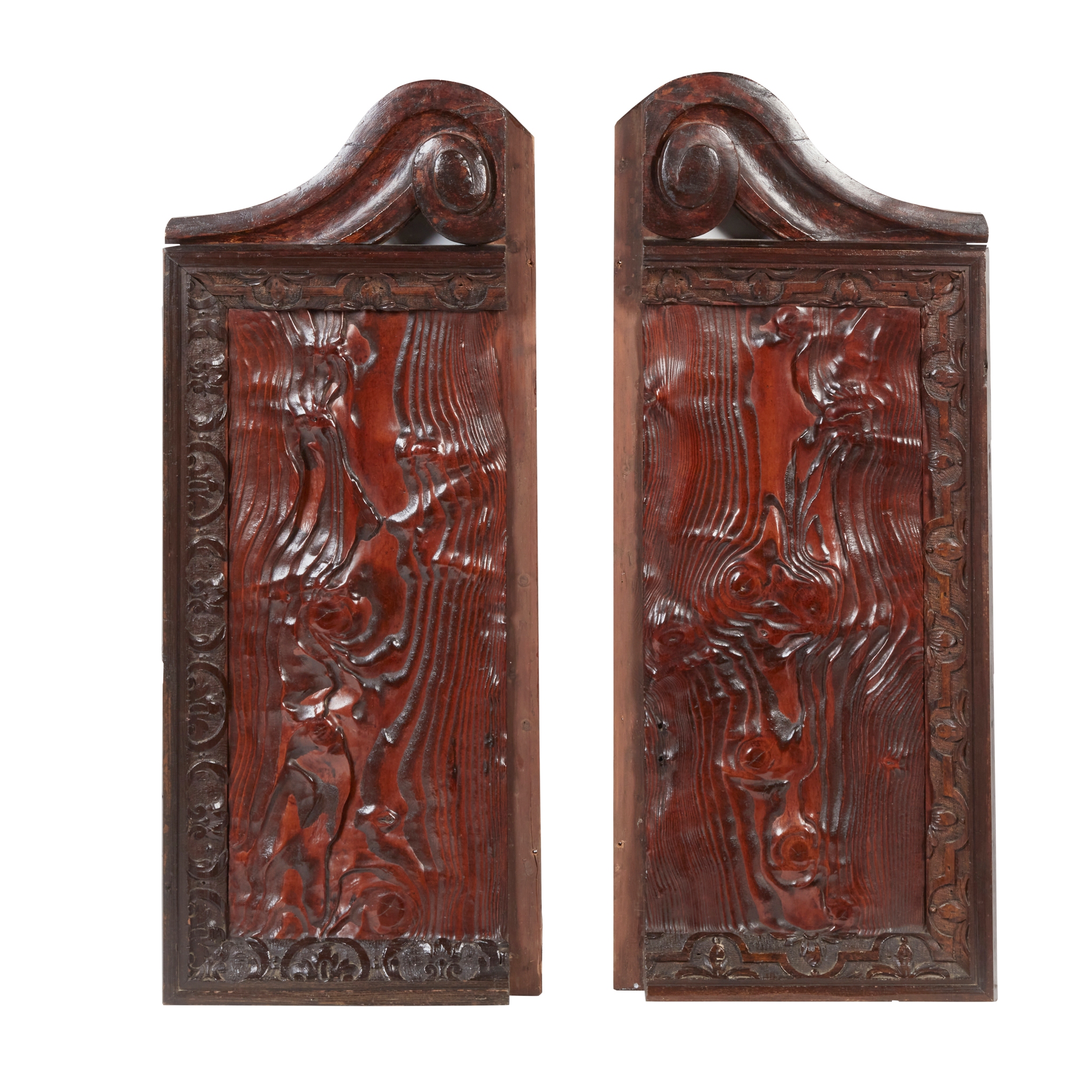 PAIR OF CARVED WOOD PANELS