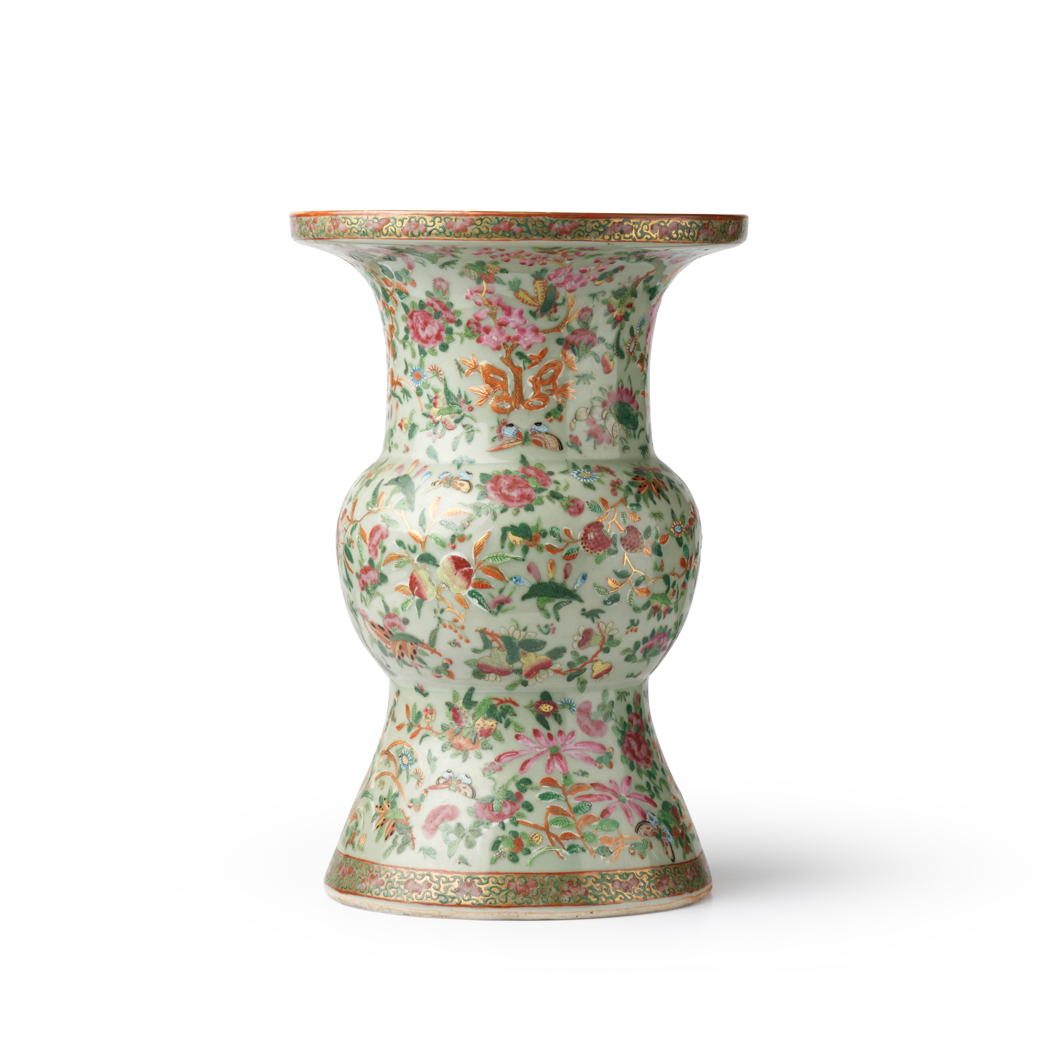 LARGE CANTON FAMILLE ROSE 'GU' VASE