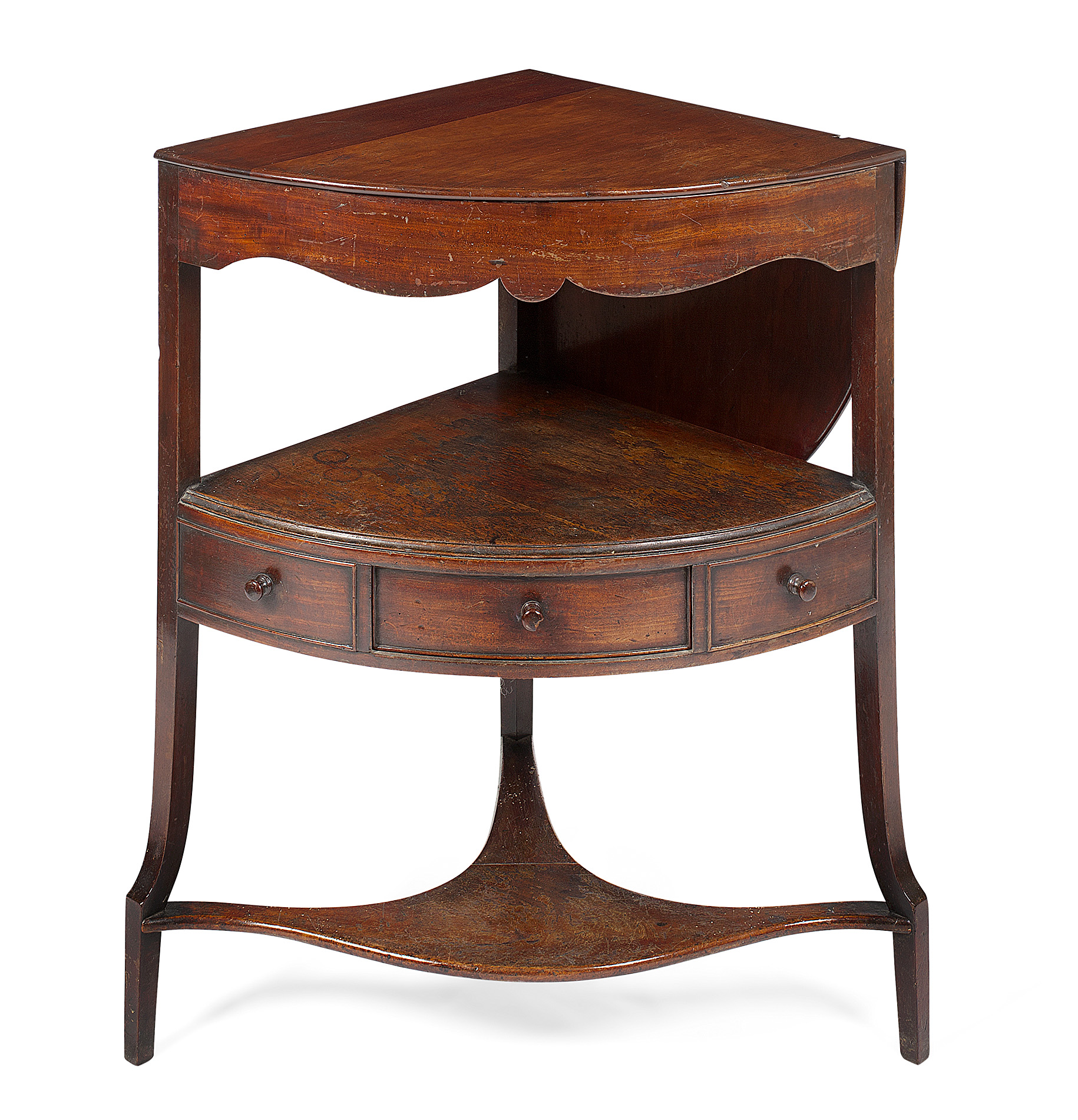 MAHOGANY BOW FRONT WASHSTAND