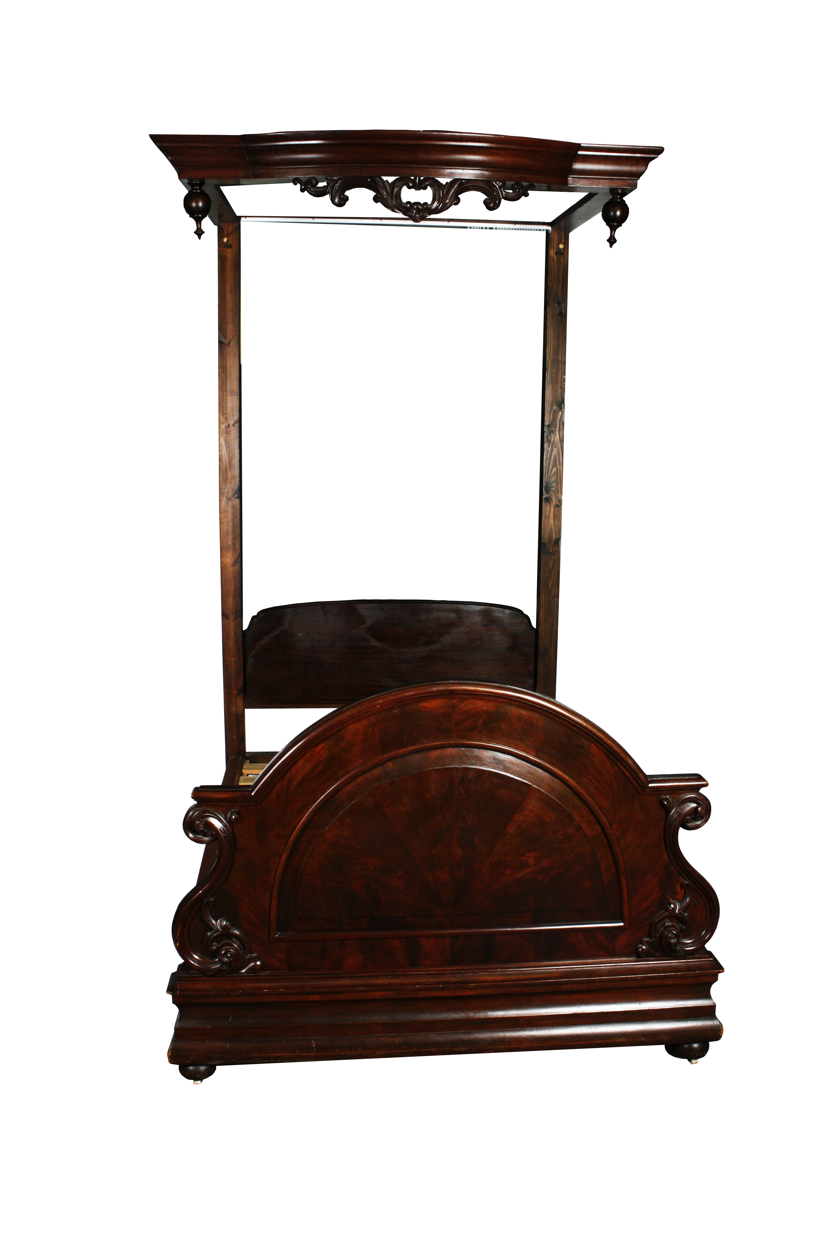 VICTORIAN MAHOGANY HALF TESTER BED