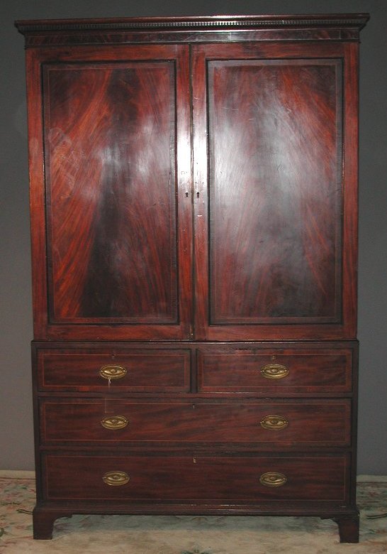 A 19th century mahogany linen press