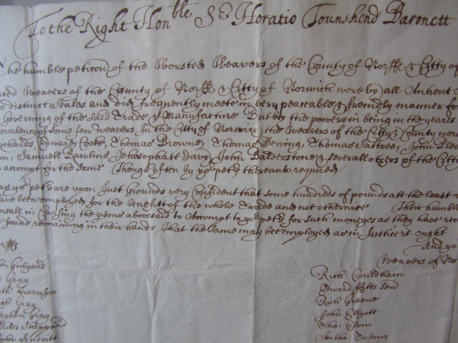 17th century manuscripts - Townshend, Rt. Hon L.