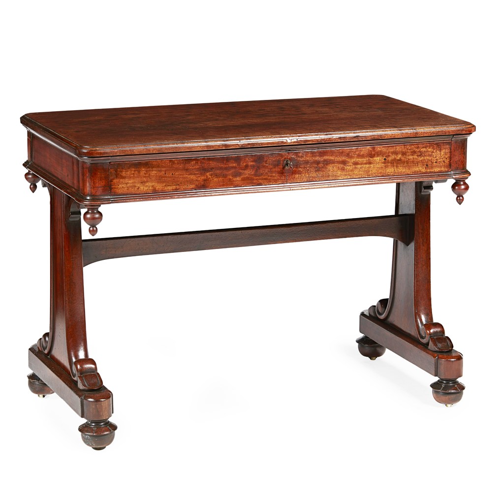 AN EARLY VICTORIAN SCOTTISH MAHOGANY SIDE TABLE BY JAMES MEIN OF KELSO