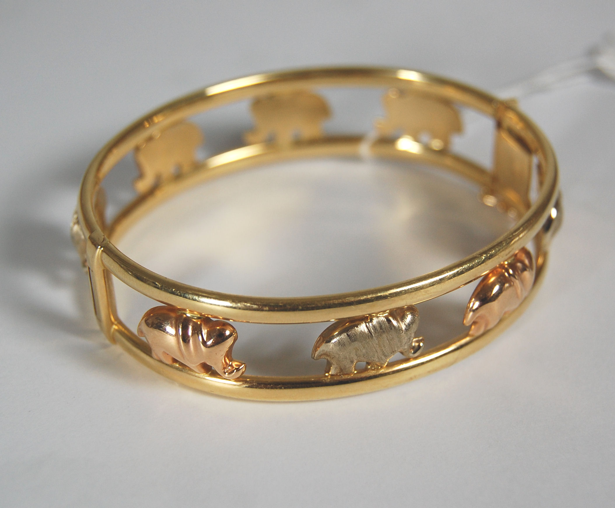 A three-coloured bangle,