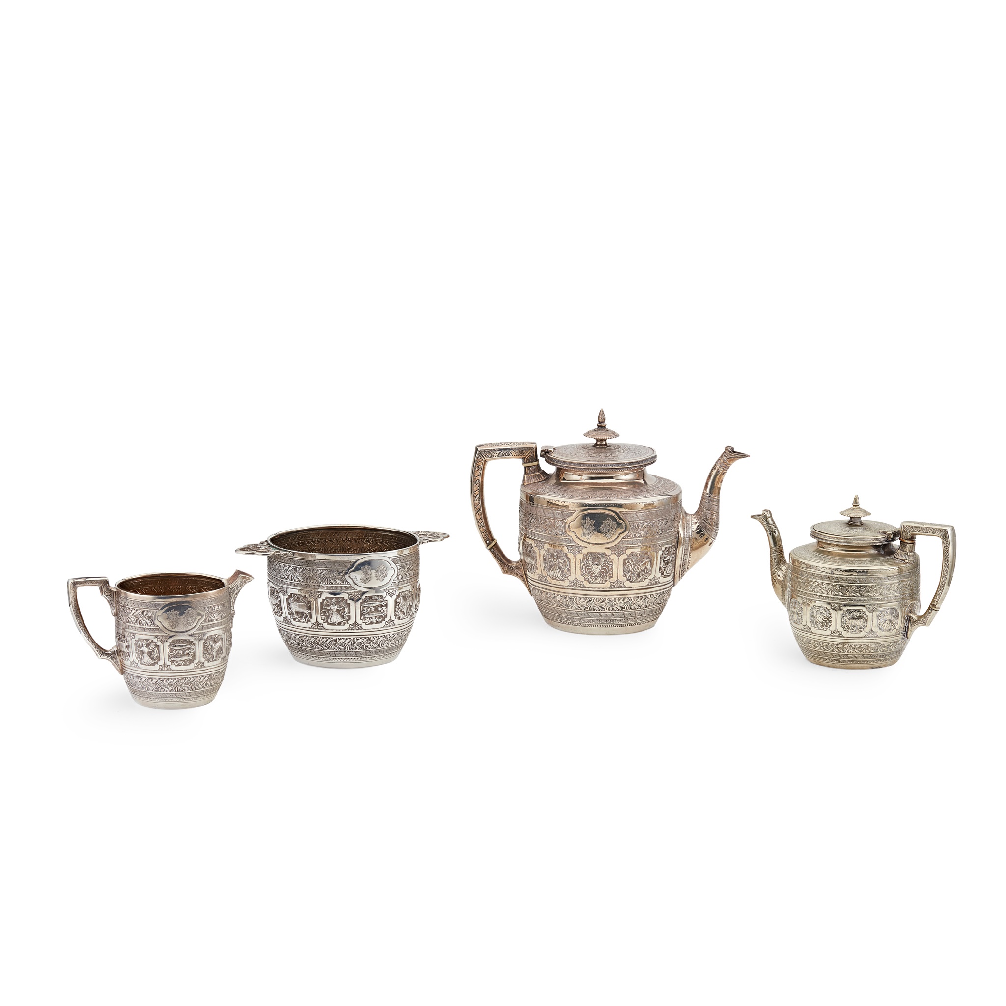 A VICTORIAN THREE PIECE TEA SERVICE