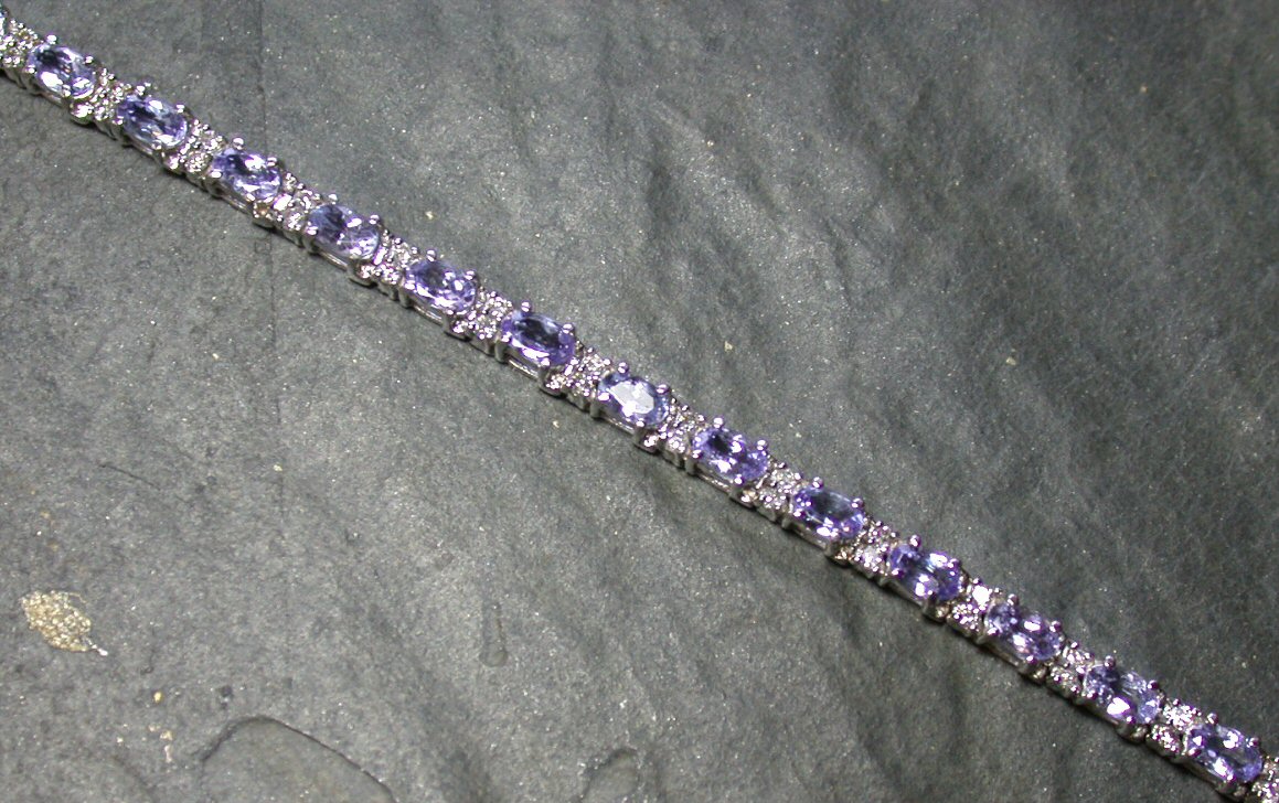 A tanzanite and diamond set bracelet,