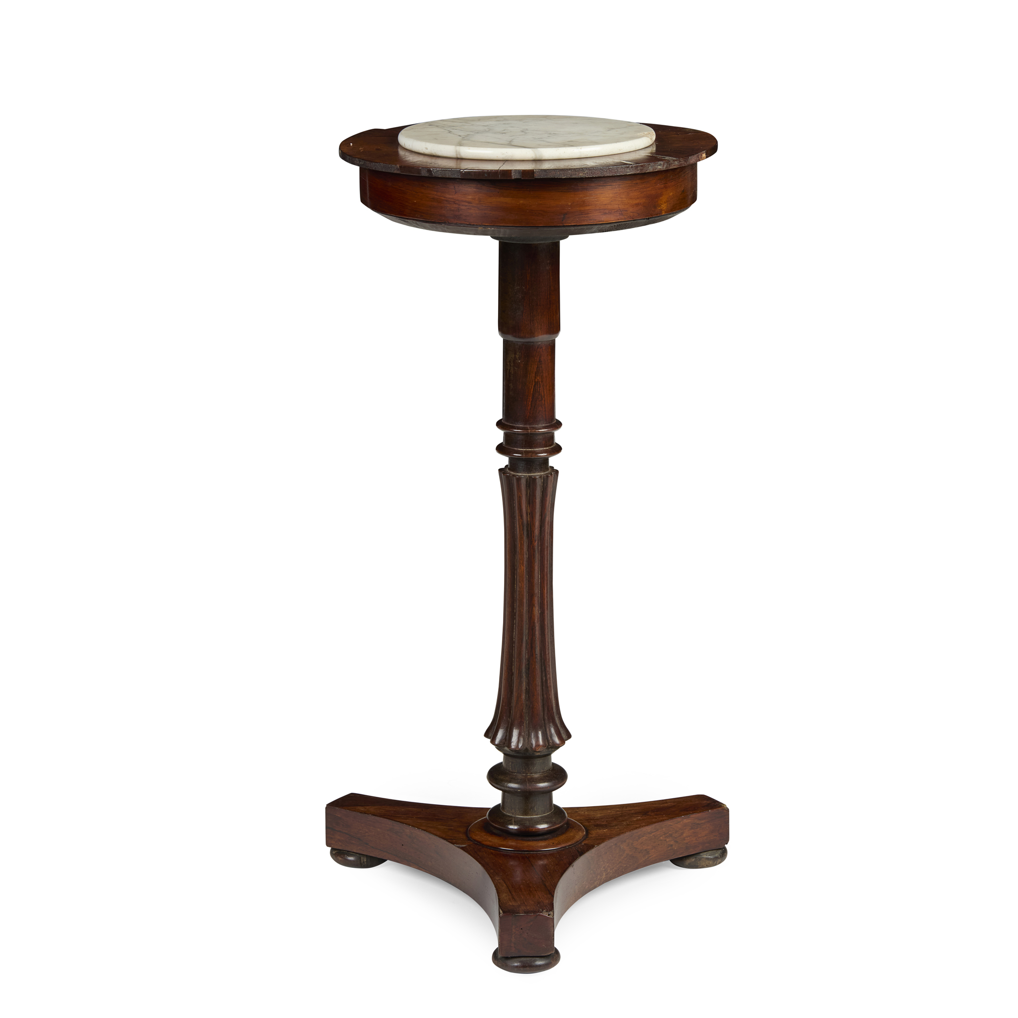 WILLIAM IV ROSEWOOD AND MARBLE PLANT STAND