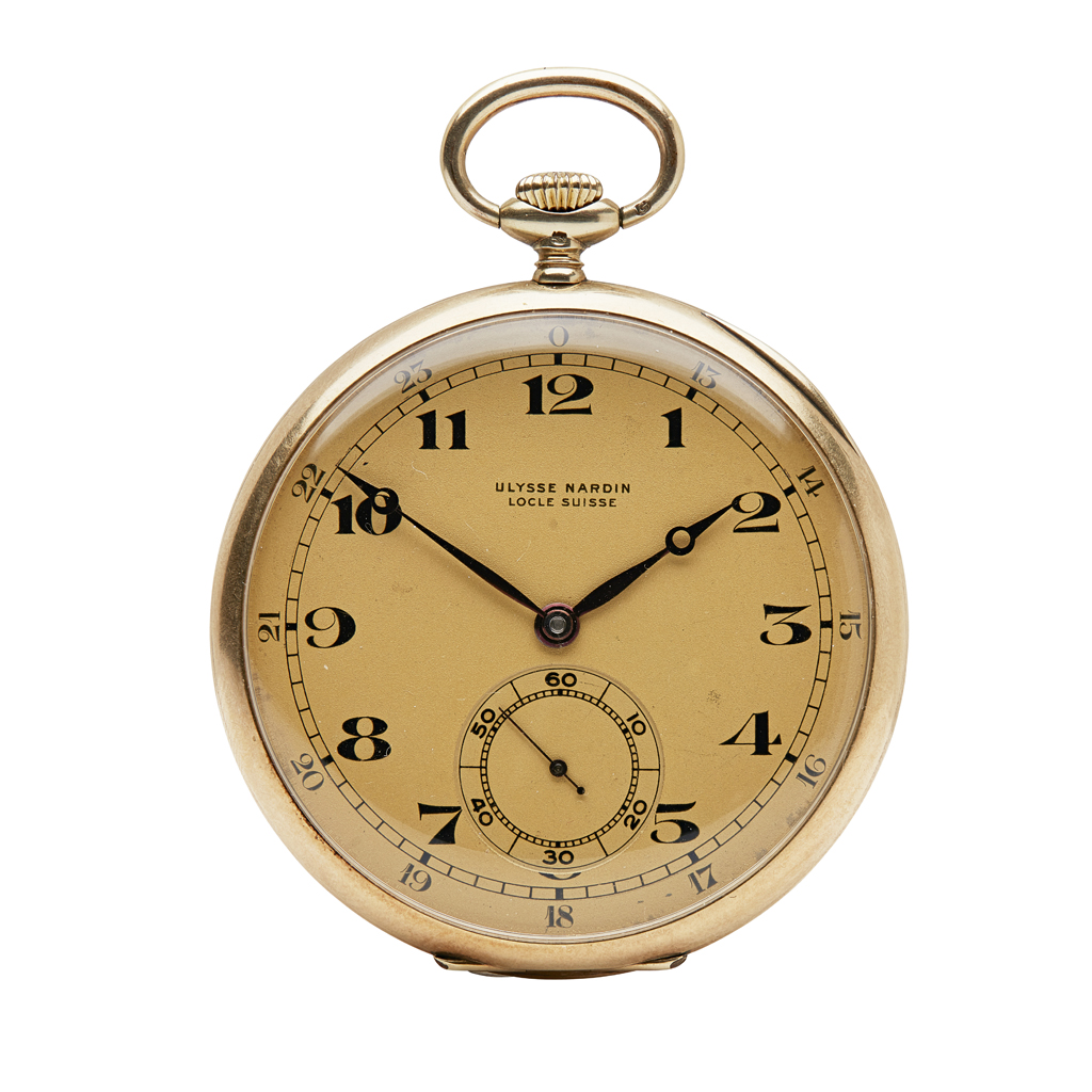 A gentleman's slimline 14k cased pocket watch, Ulysse Nardin