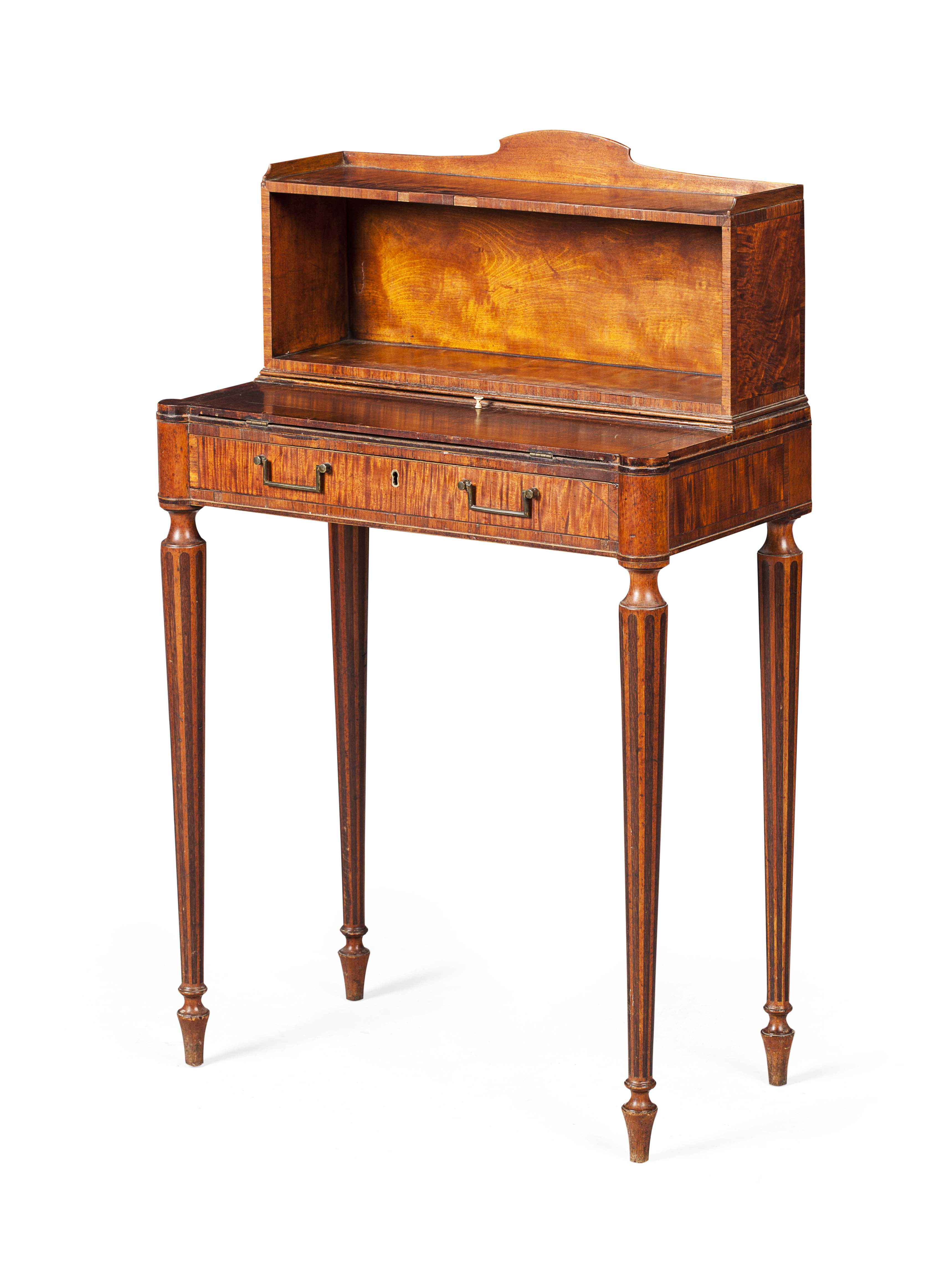 GEORGE III SATINWOOD, MAHOGANY AND AMARANTH CHEVERET