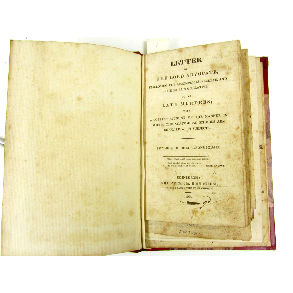 Burke and Hare Murders - 7 pamphlets, including