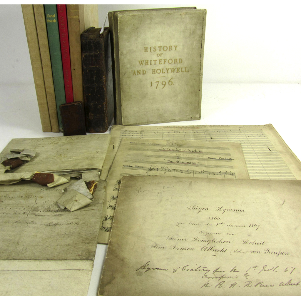 A collection of items including Pennant, Thomas