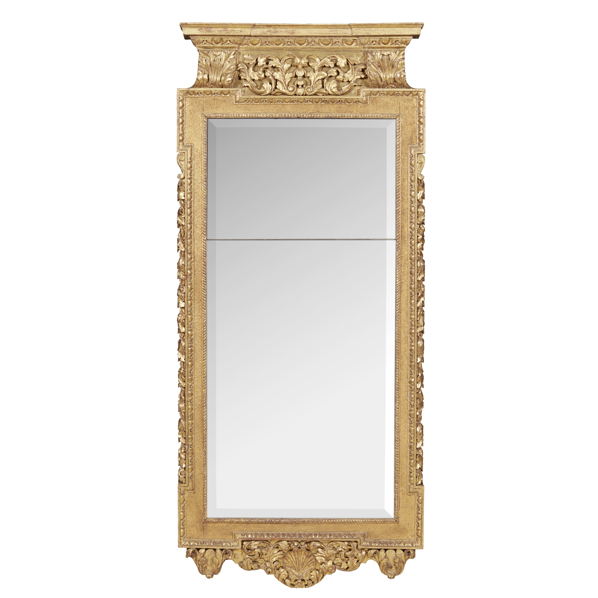 GEORGE II STYLE GILTWOOD MIRROR