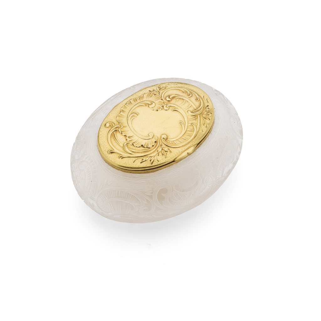 A French early 19th century carved crystal box