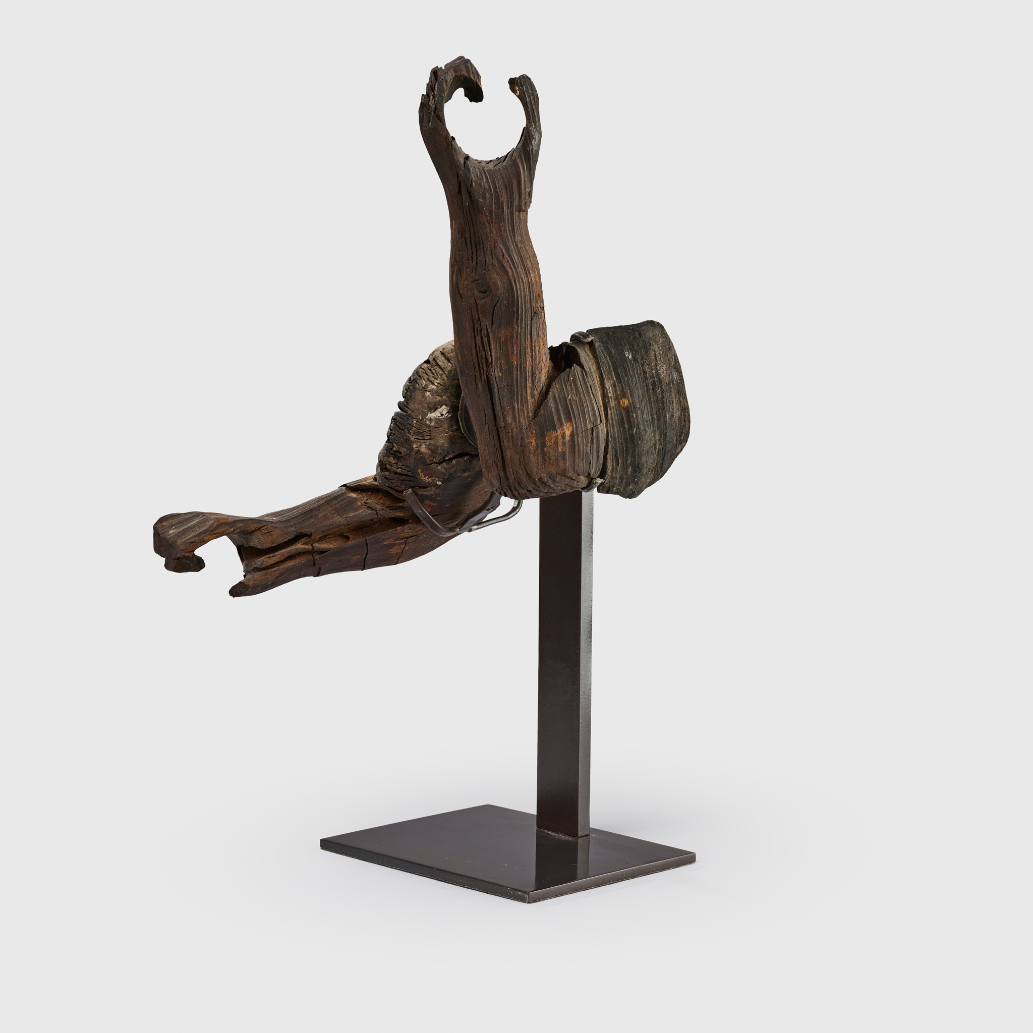 A PAIR OF HAN DYNASTY WOODEN ARMS