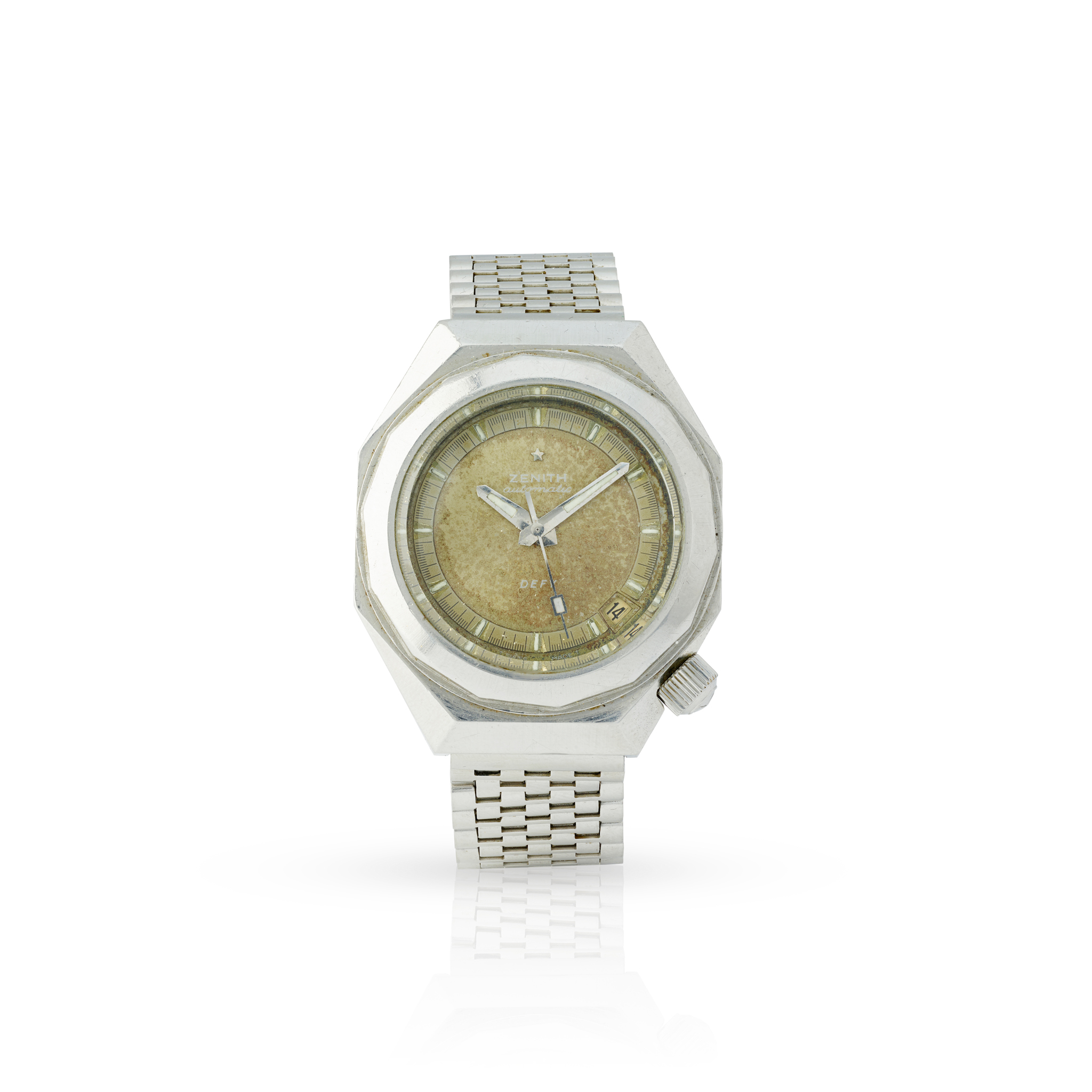 Zenith. An unusual stainless steel self-winding octagonal wristwatch