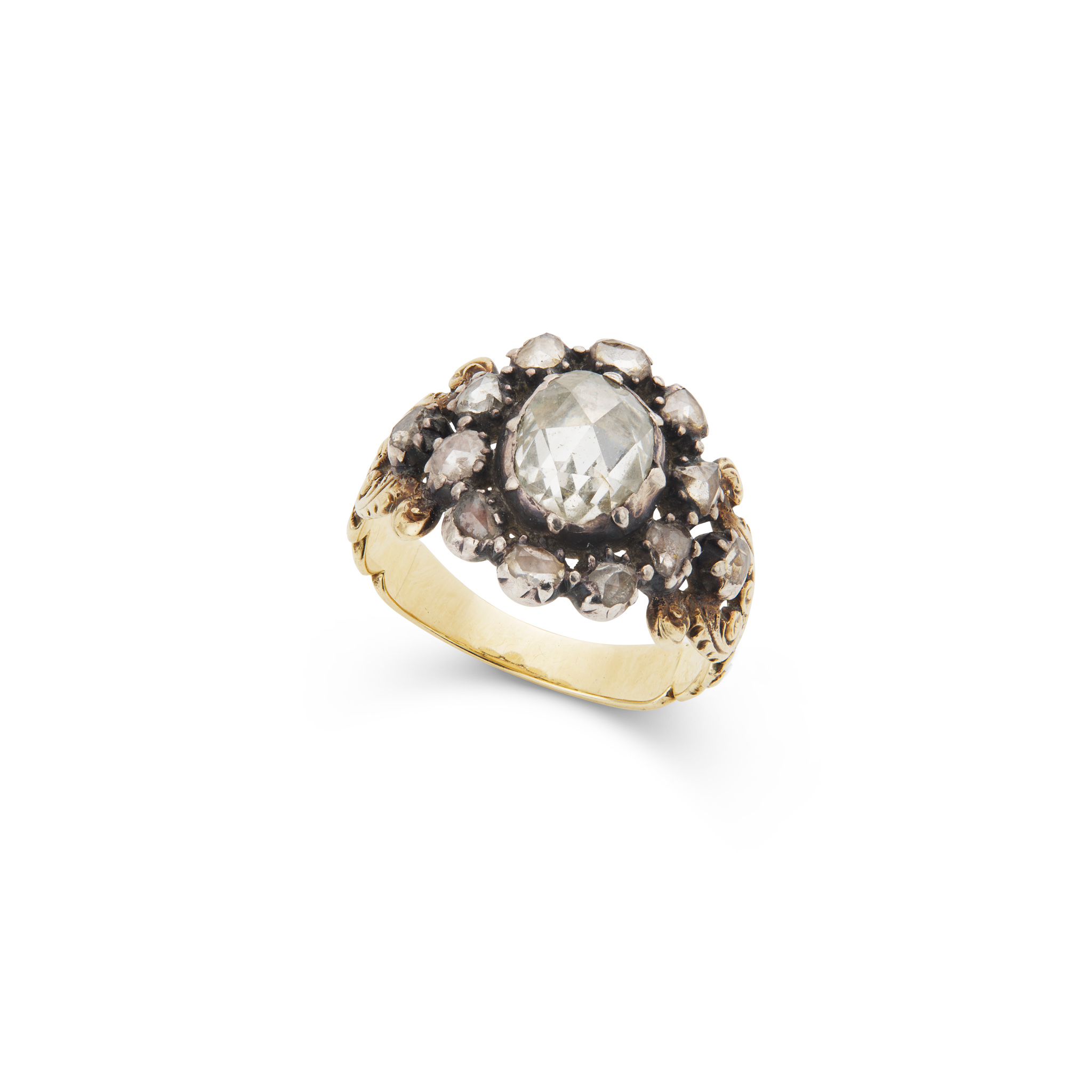 A diamond cluster ring, circa 1825