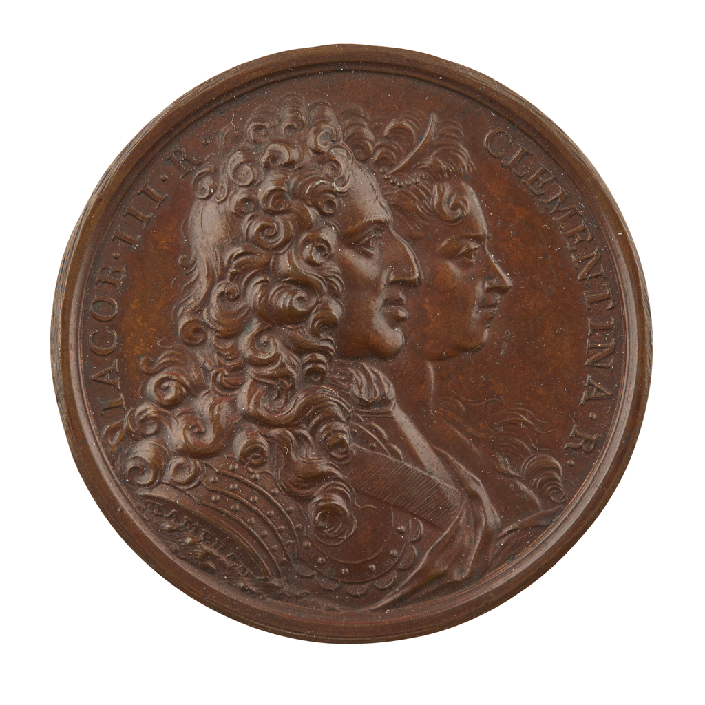 JACOBITE BRONZE BIRTH OF PRINCE CHARLES EDWARD STUART MEDALLION